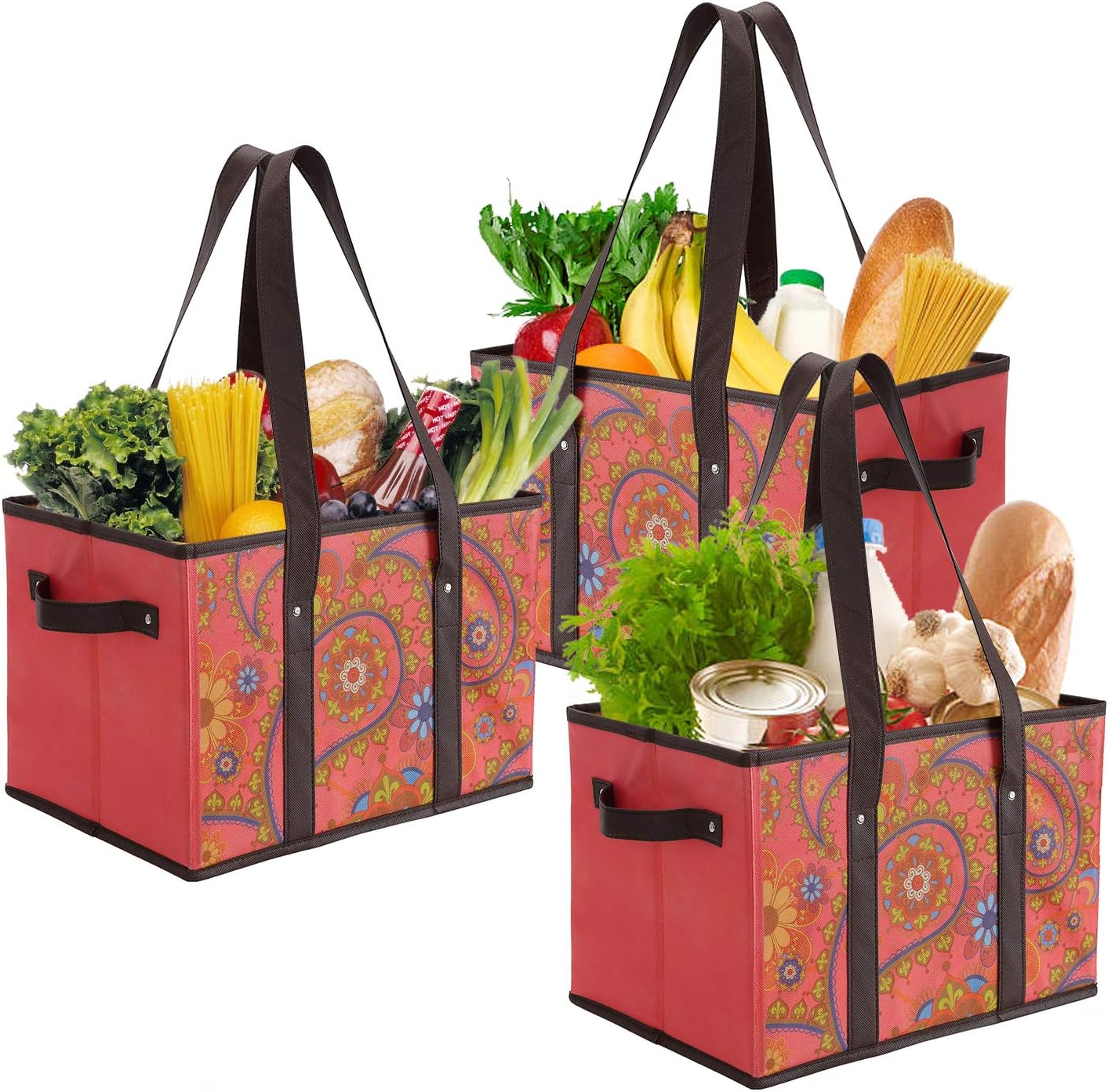 Purilite Select™ Heavy-Duty Reusable Grocery Tote Box Bags – 4 Gallon Capacity
