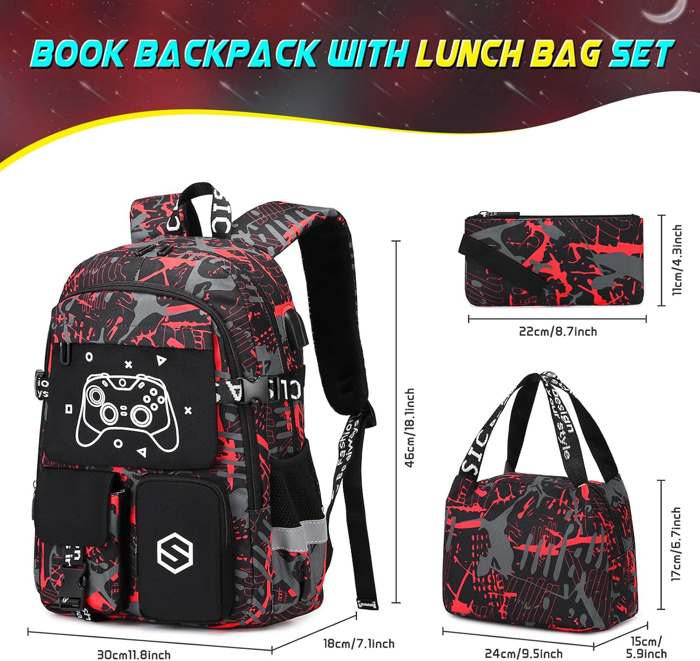 Scothen Cool Luminous School Backpacks for Boys
