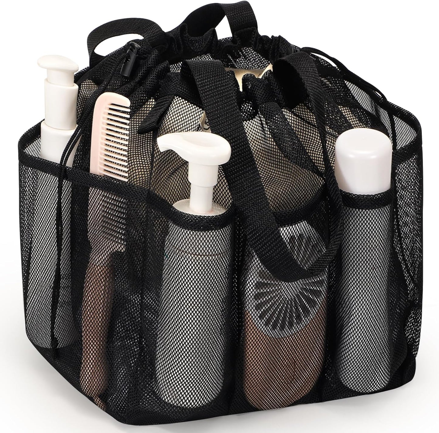 famichan Mesh Shower Caddy Portable, Dorm Room Essentials for College Students, Large Capacity with 8 Pockets Shower Bag for Camping,Swimming,Gym,Travel