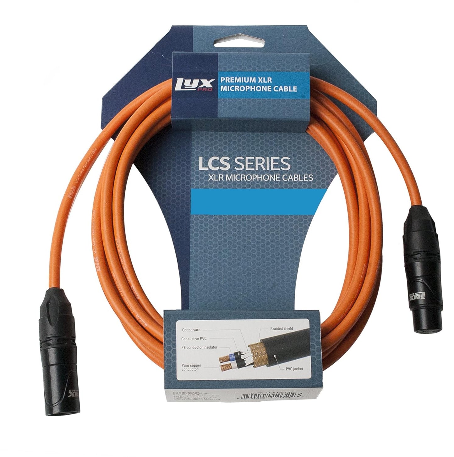 LyxPro 6 Feet XLR Microphone Cable Balanced Male to Female 3 Pin Mic Cord for Powered Speakers Audio Interface Professional Pro Audio Performance and Recording Devices - Blue
