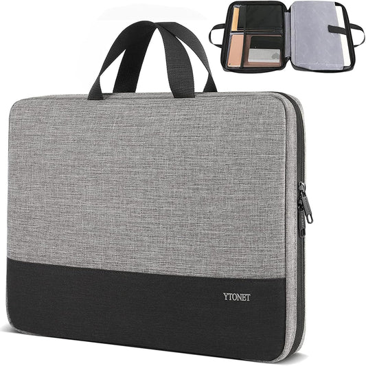 Ytonet Laptop Sleeve, 15.6 inch TSA Laptop Bag Laptop Case Water Resistant Computer Carrying Bag Compatible for Lenovo, HP, Dell, Asus Notebook, Gifts for Men Women, Grey - PuriLite
