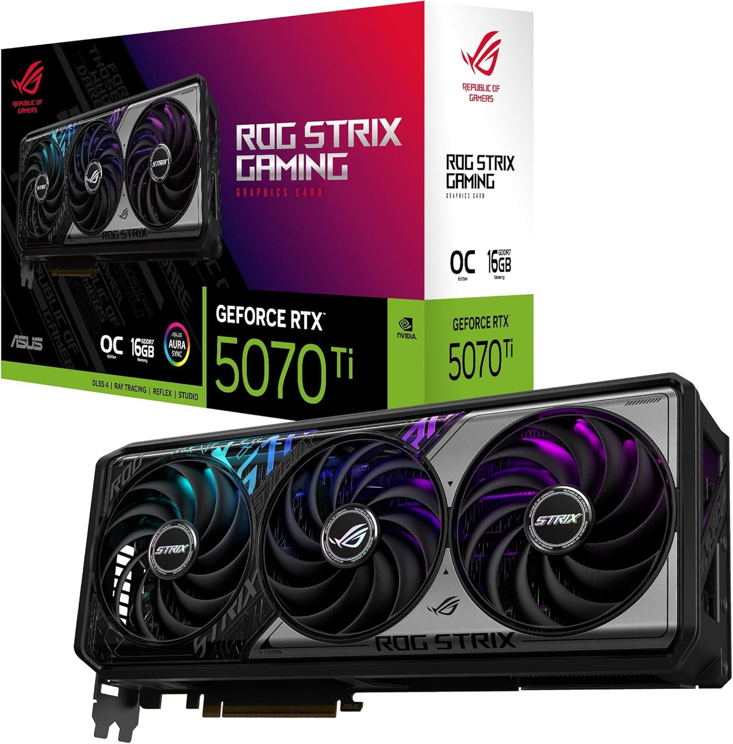 ASUS TUF Gaming GeForce RTX ™ 5070 Ti 16GB GDDR7 OC Edition Gaming Graphics Card (PCIe® 5.0, HDMI®/DP 2.1, 3.125-slot, Military-Grade Components, Protective PCB Coating, axial-tech Fans)