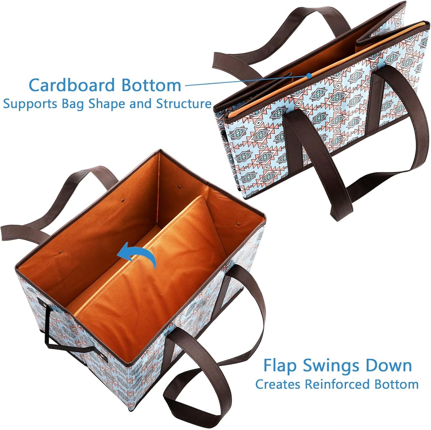 Purilite Select™ Heavy-Duty Reusable Grocery Tote Box Bags – 4 Gallon Capacity