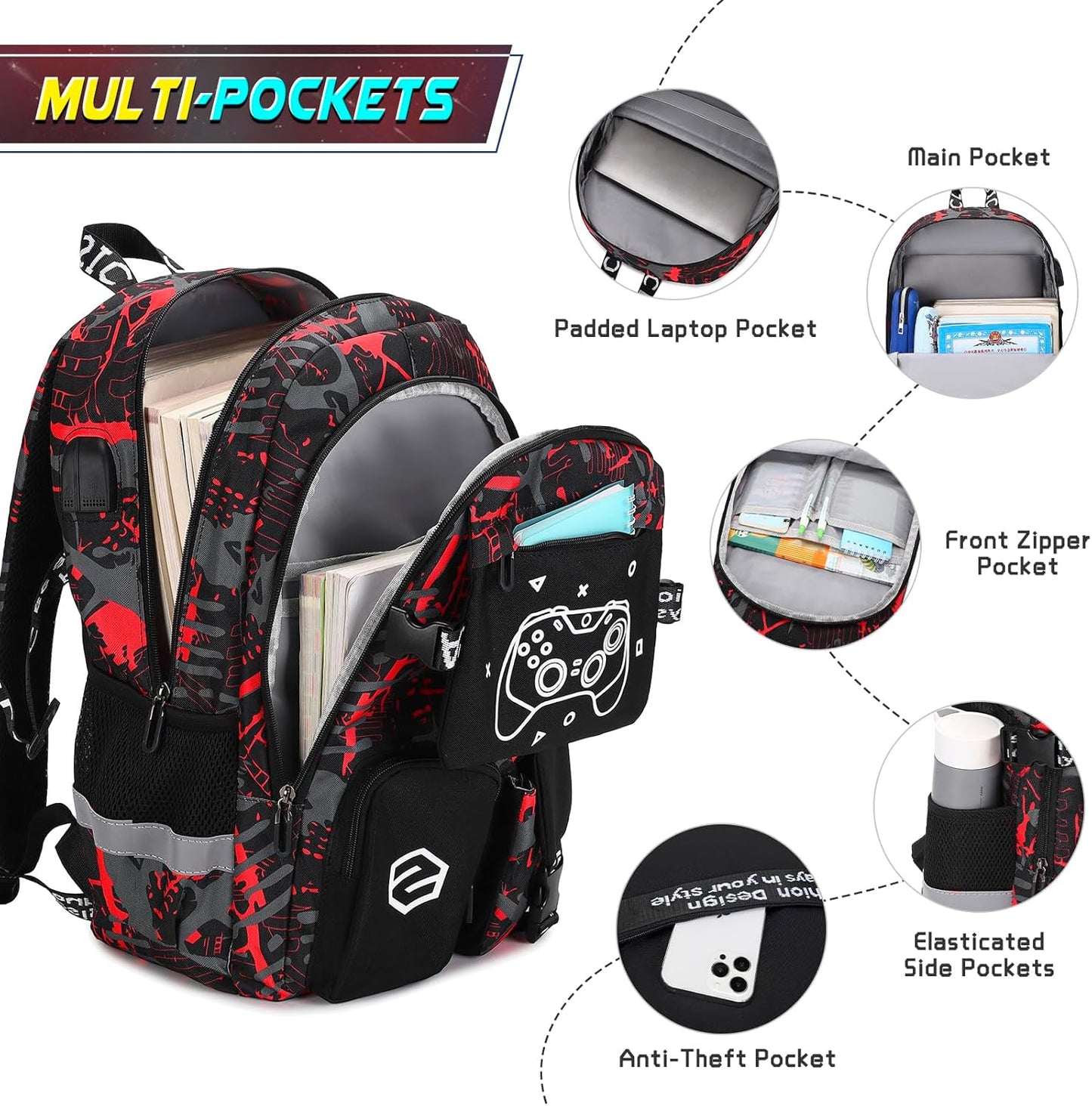 Scothen Cool Luminous School Backpacks for Boys