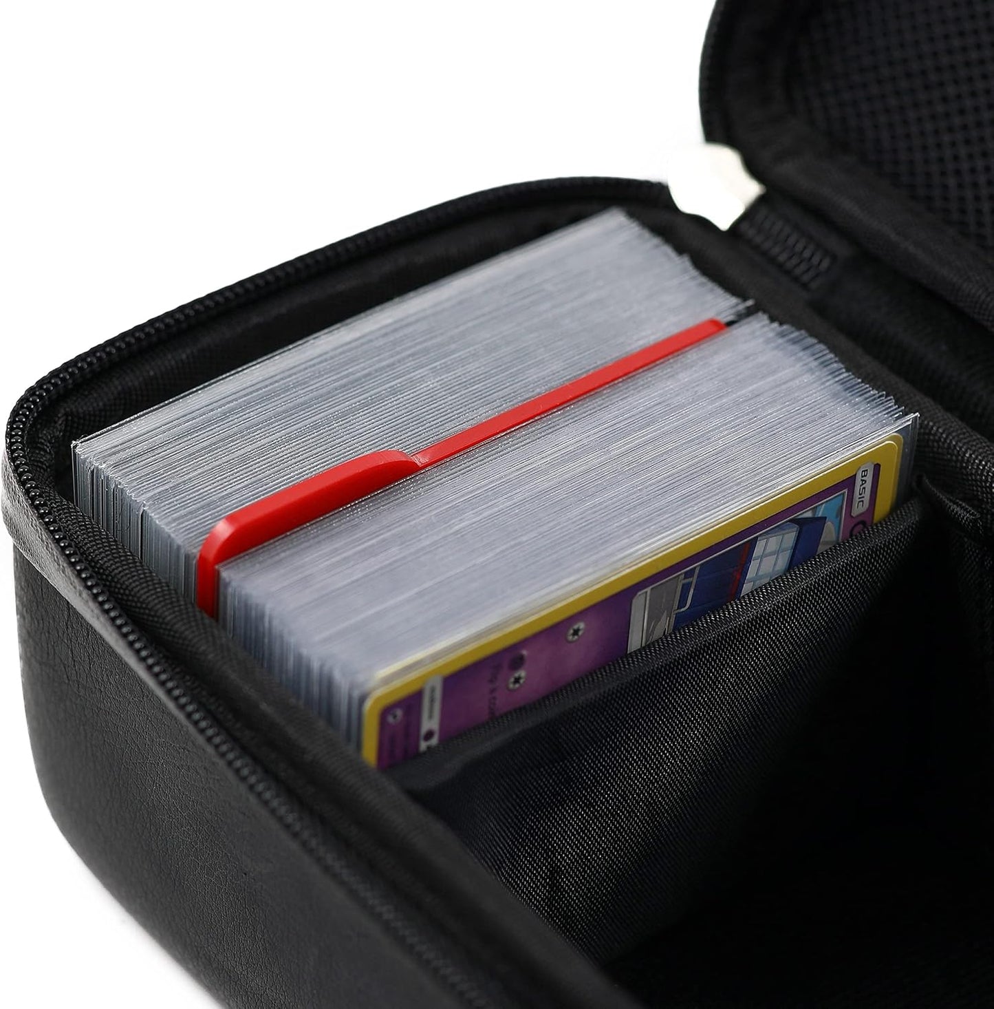 Pink Bolt Card Carrying Case - Playing Card Case Deck Box Storage, Compatible with TCG, Magic: the Gathering Commander MTG, YuGiOh & other Trading Cards (+ 100 Apollo Sleeves)