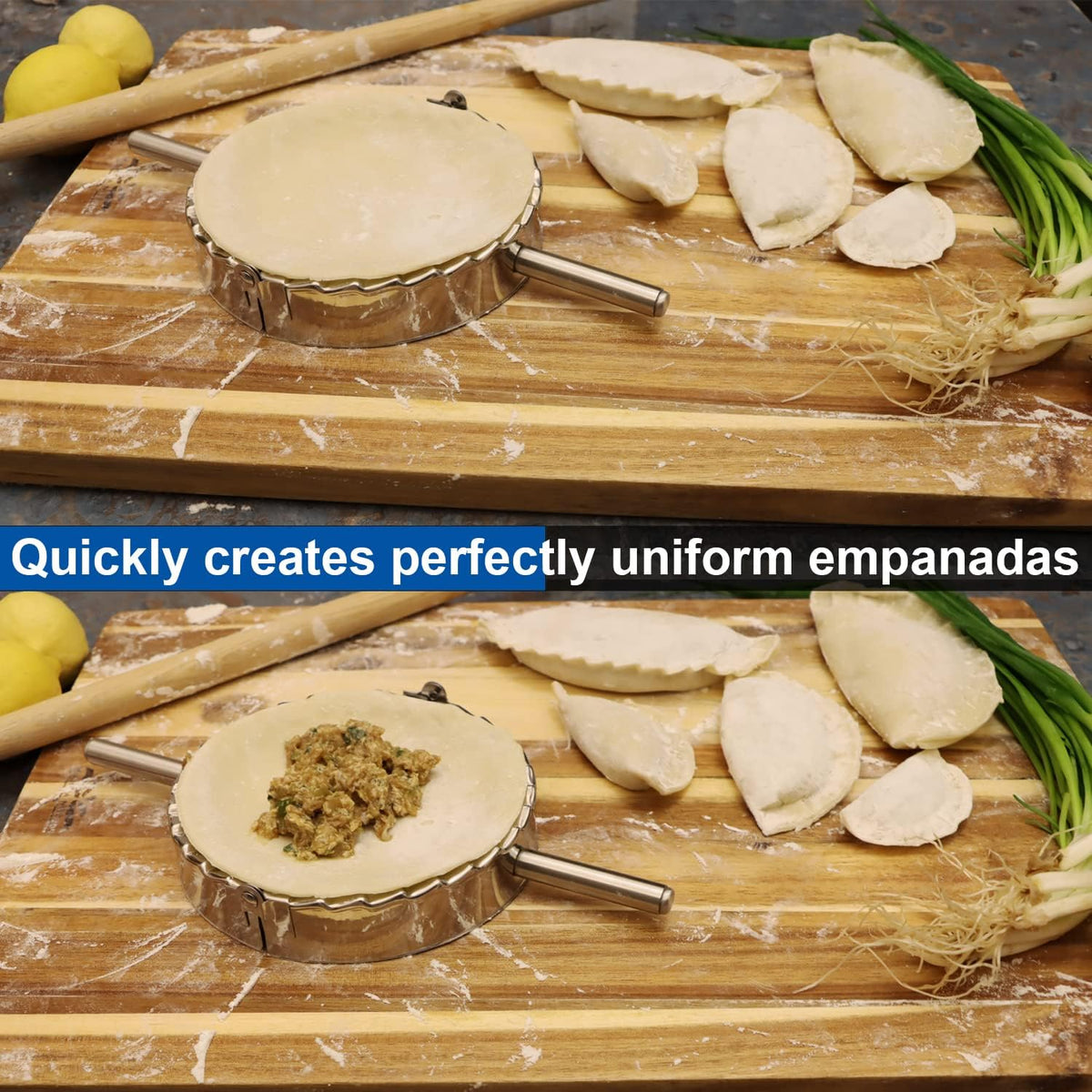 Best Utensils Stainless Steel Empanada Press Ravioli Mold Pierogi Dumpling Maker Wrapper Pastry Dough Cutter Kitchen Accessories (XL: 6 inch)