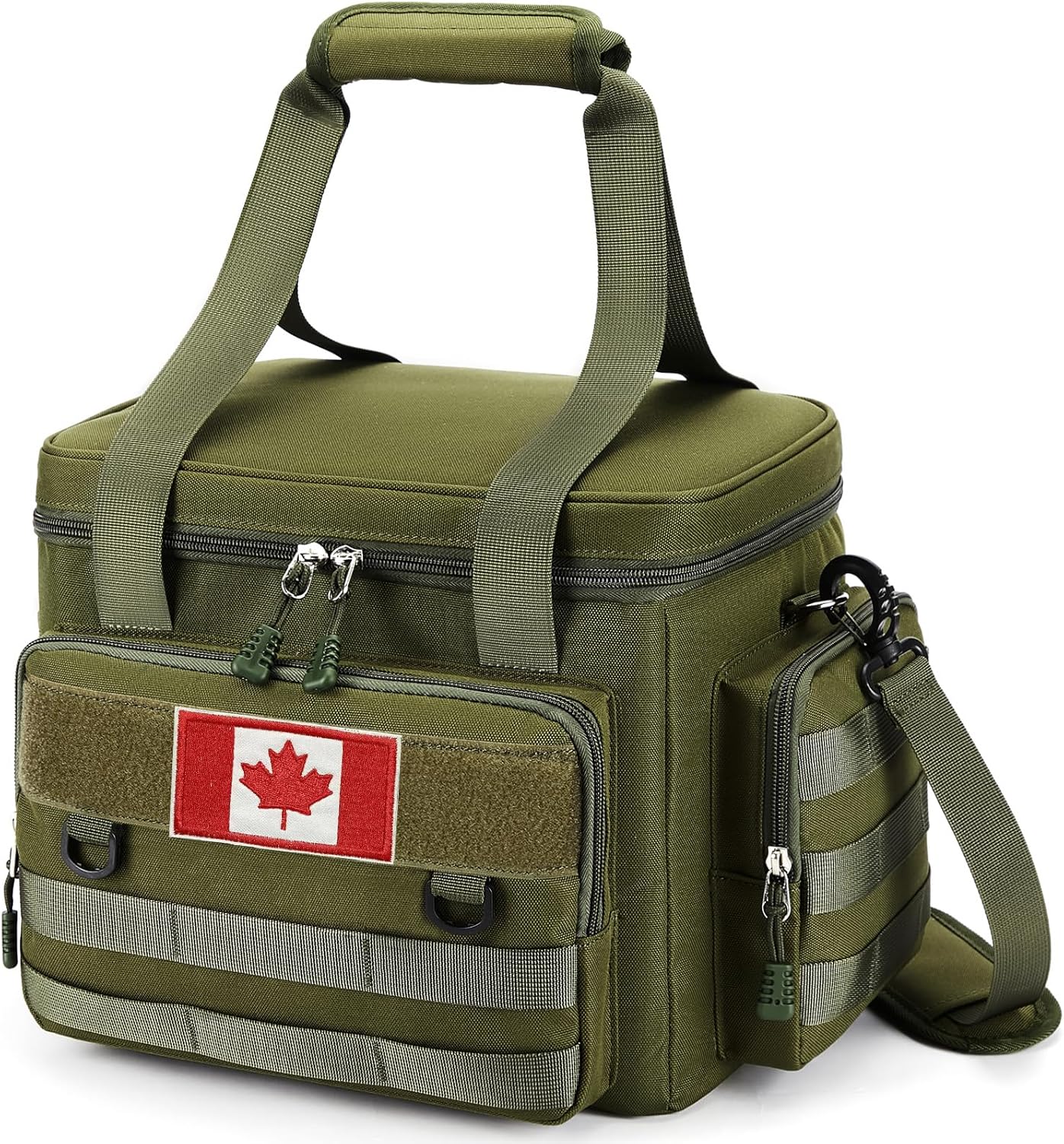 Tactical Lunch Bag for Men, Large Leakproof Insulated Lunch Box, Lunch Cooler Bag with Shoulder Strap, Lunch Pail for Adults Work Outdoor Picnic Trips, Black Camo
