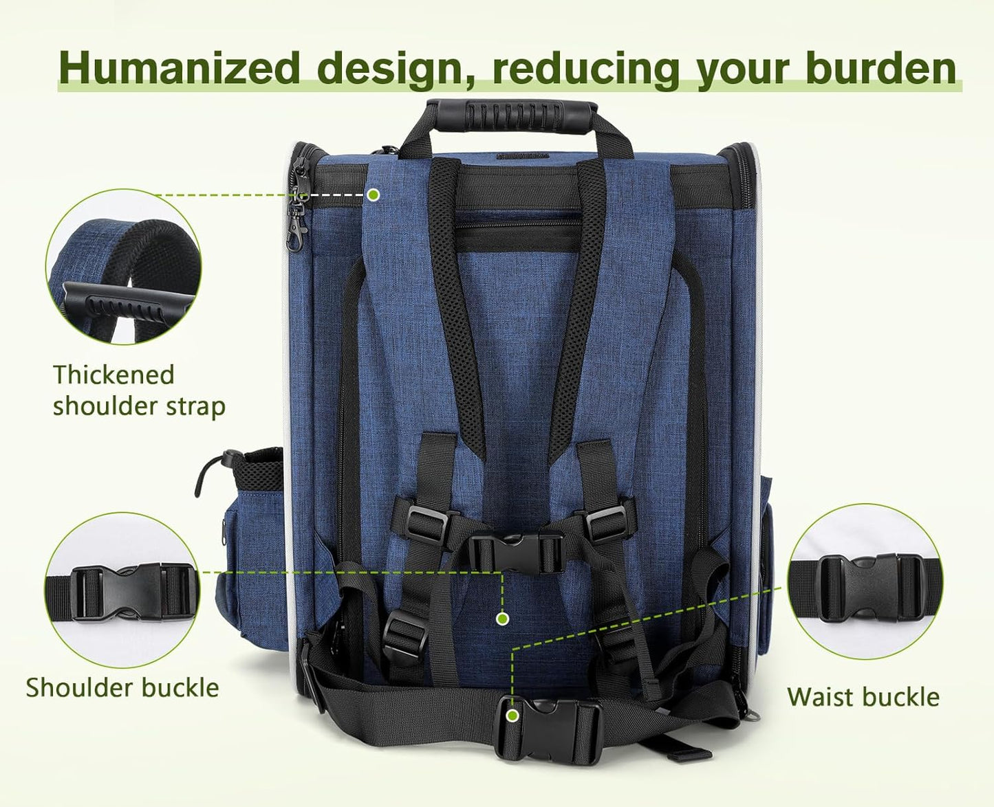 Pecute Pet Carrier Backpack, Dog Carrier Backpack Expandable with Breathable Mesh for Pets <6kg, Pet Backpack Carrier for Hiking Travel Camping Outdoor