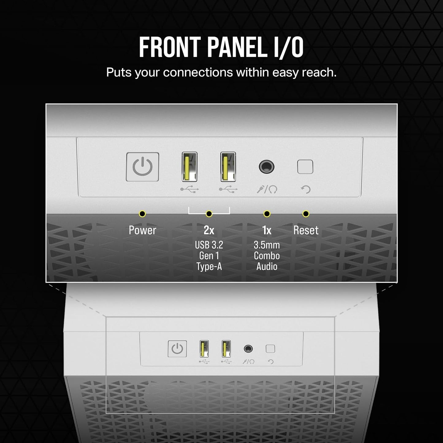 CORSAIR 3000D Airflow Mid-Tower PC Case – 2X SP120 Elite Fans – Four-Slot GPU Support – Fits up to 8X 120mm Fans – High-Airflow Design – Black