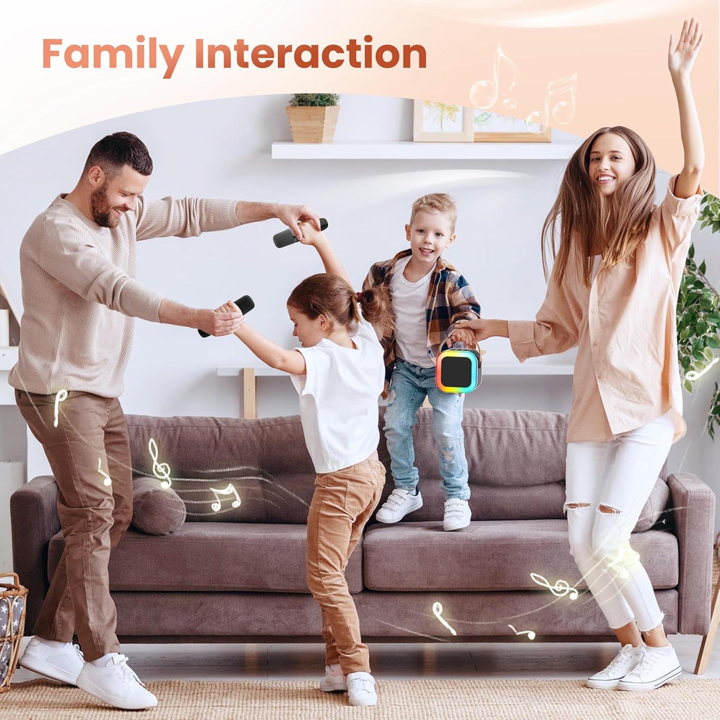 Karaoke Machine for Kids Adults, Portable Bluetooth Mini Karaoke Microphone Singing Speaker Karaoke Player with 2 Wireless Mic Toys for All Smartphones,Birthday, Family,Home Party (Purple)