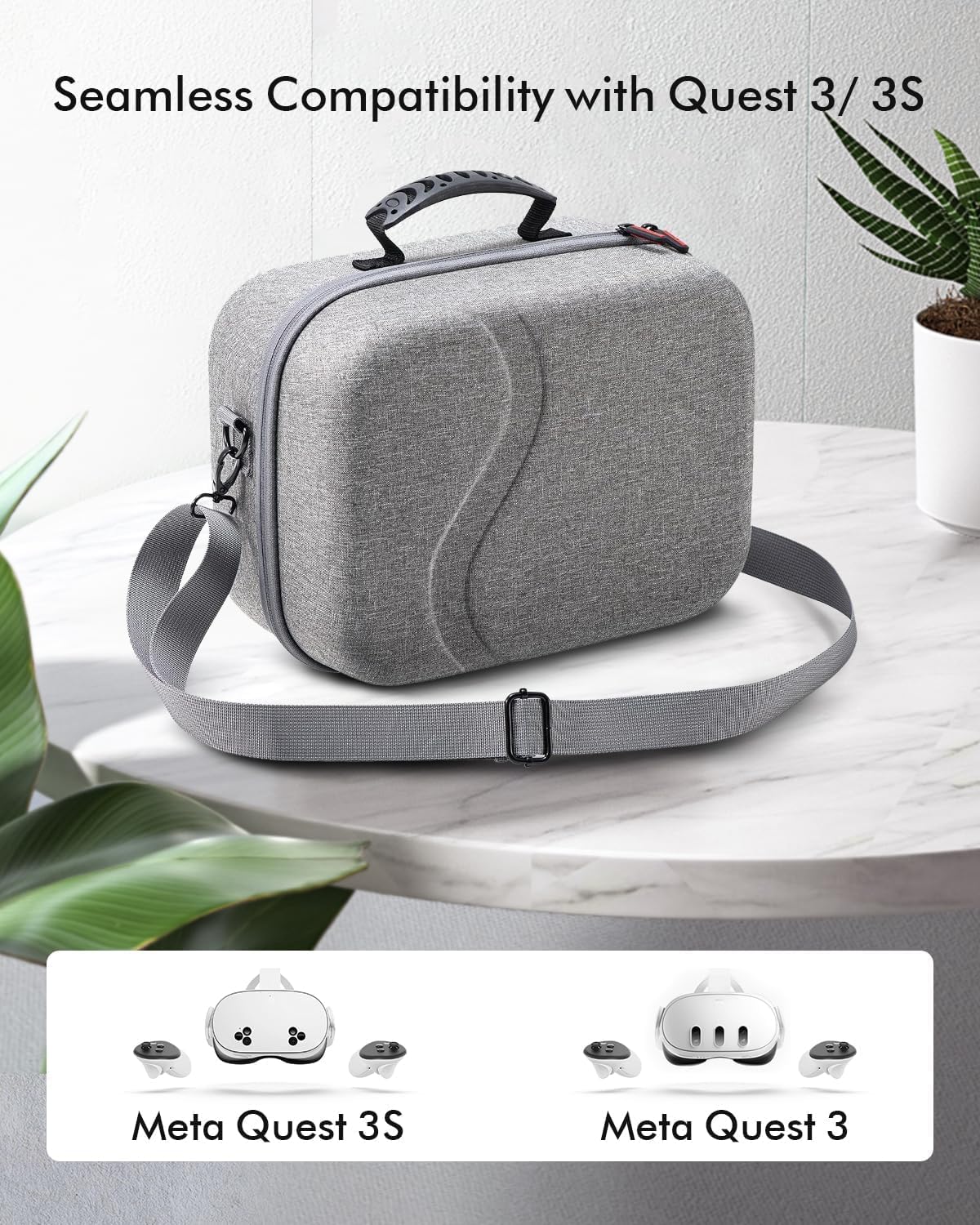 Large Carrying Case for Meta Quest 3S,Hard Travel Case for BOBOVR S3 Pro/Kiwi Design Battery Head Strap,Controllers and Other Accessories,Portable Storage Travel Bag for Oculus Quest 3S/Quest 3(Black)