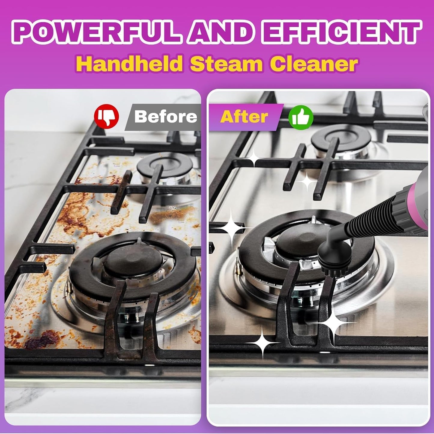AOTER Pressurized Handheld Steam Cleaner, Portable Steam Cleaner Multipurpose for Home, Multi-Surface Steam Cleaner for Tile, Grout, Windows, Bathroom, Kitchen, Car Cleaning, with 12pcs Accessories