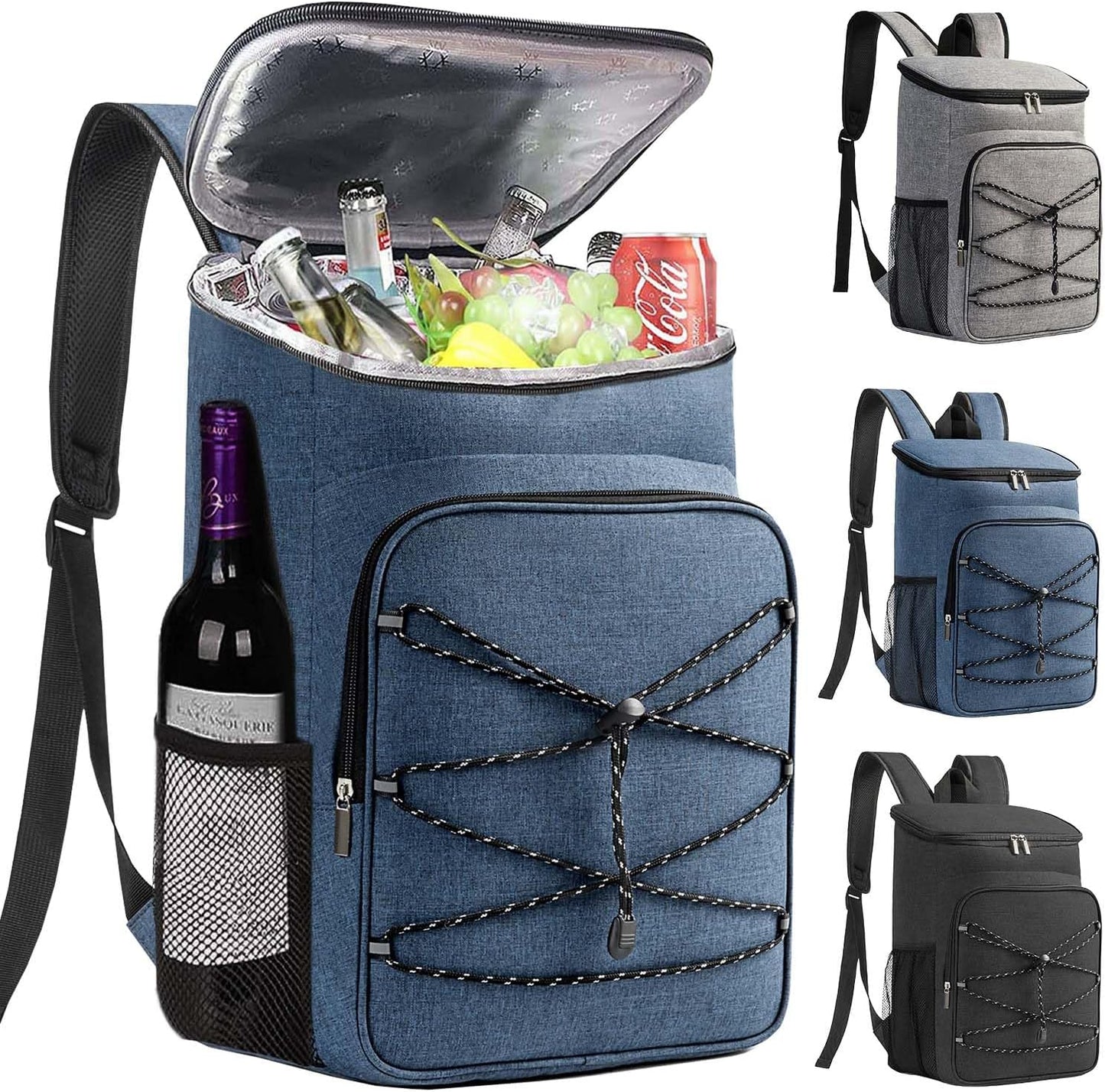 Bagtopia Camping Cooler Backpack 25 Cans, Leak Proof Insulated Thermal Bag, Beach Travel Picnic Lunch Backpack for Men Women