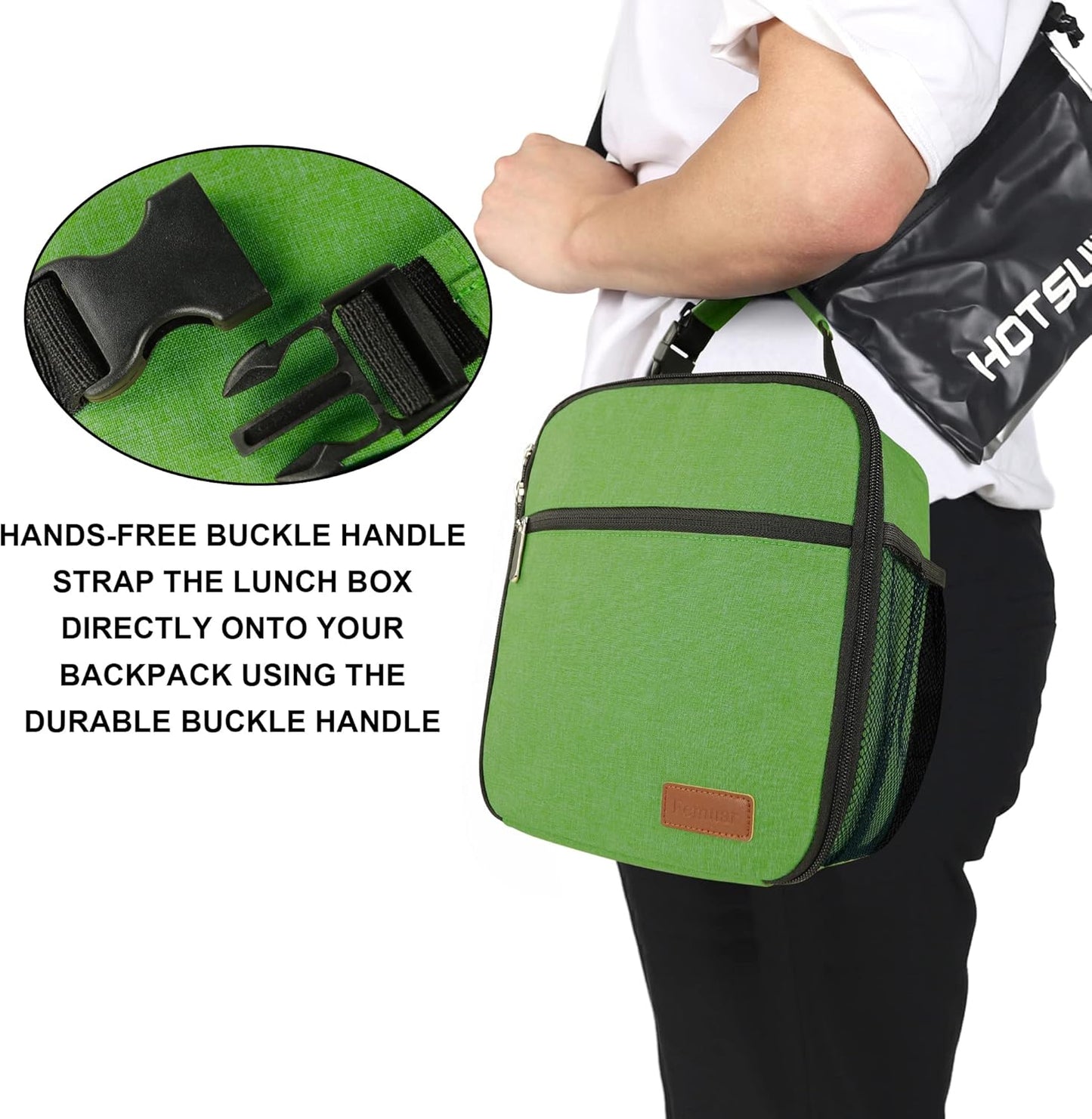 Lunch Box for Men Women Adults Small Lunch Bag for Office Work Picnic - Reusable Portable Lunchbox, Black