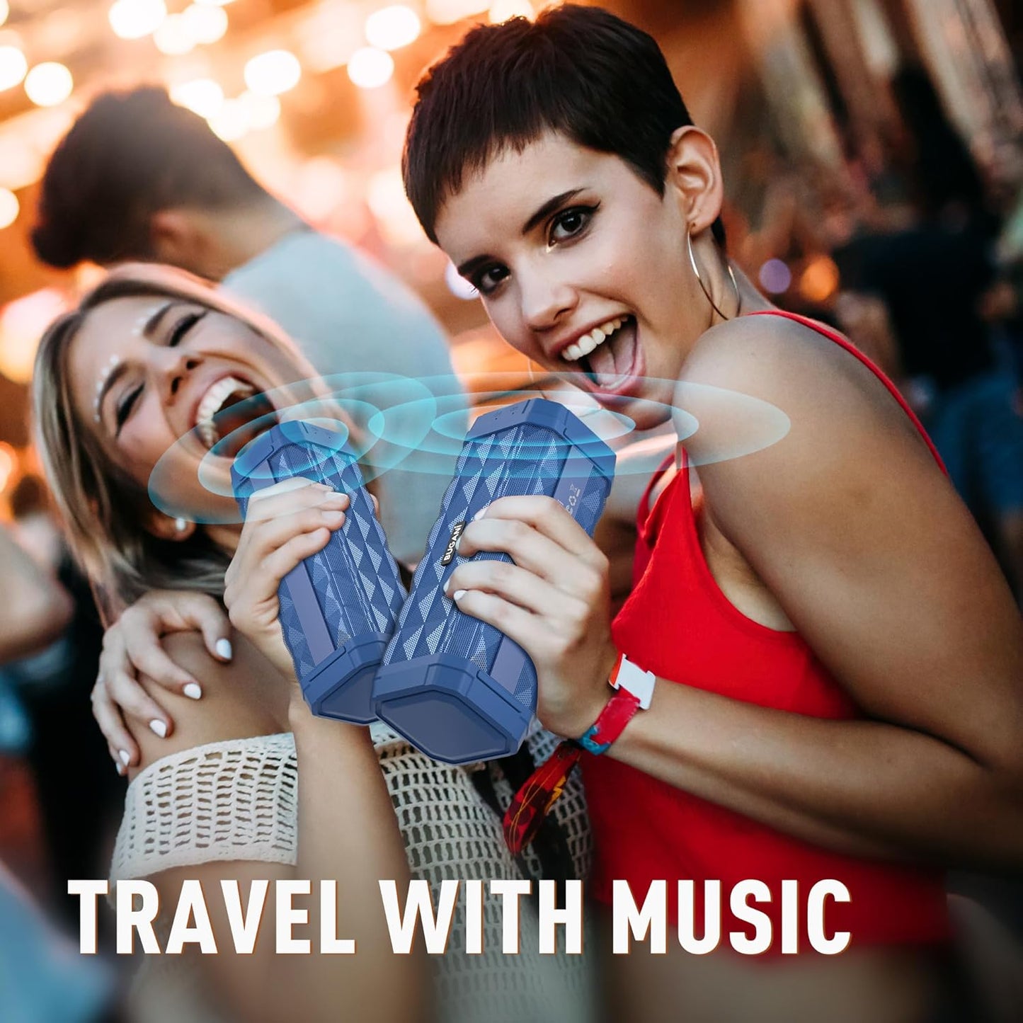 M99 Bluetooth Speaker, BUGANI Wireless Portable Speaker Stereo Sound, IPX5 Speaker, Built-in Microphone 24H Play, Bluetooth 5.0, USB-C Charging, Outdoor Speaker Suitable for Home Hiking, Red
