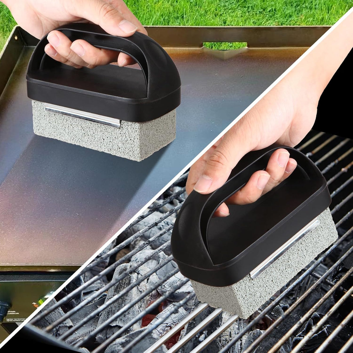 Upgraded Griddle Cleaning Kit for Blackstone 18 Pieces Flat Top Grill Accessories Cleaner Tool Set with Scraper, Heat-Resistant Silicone Spatula Mat with Hanger, Grill Brick, Scouring Pads
