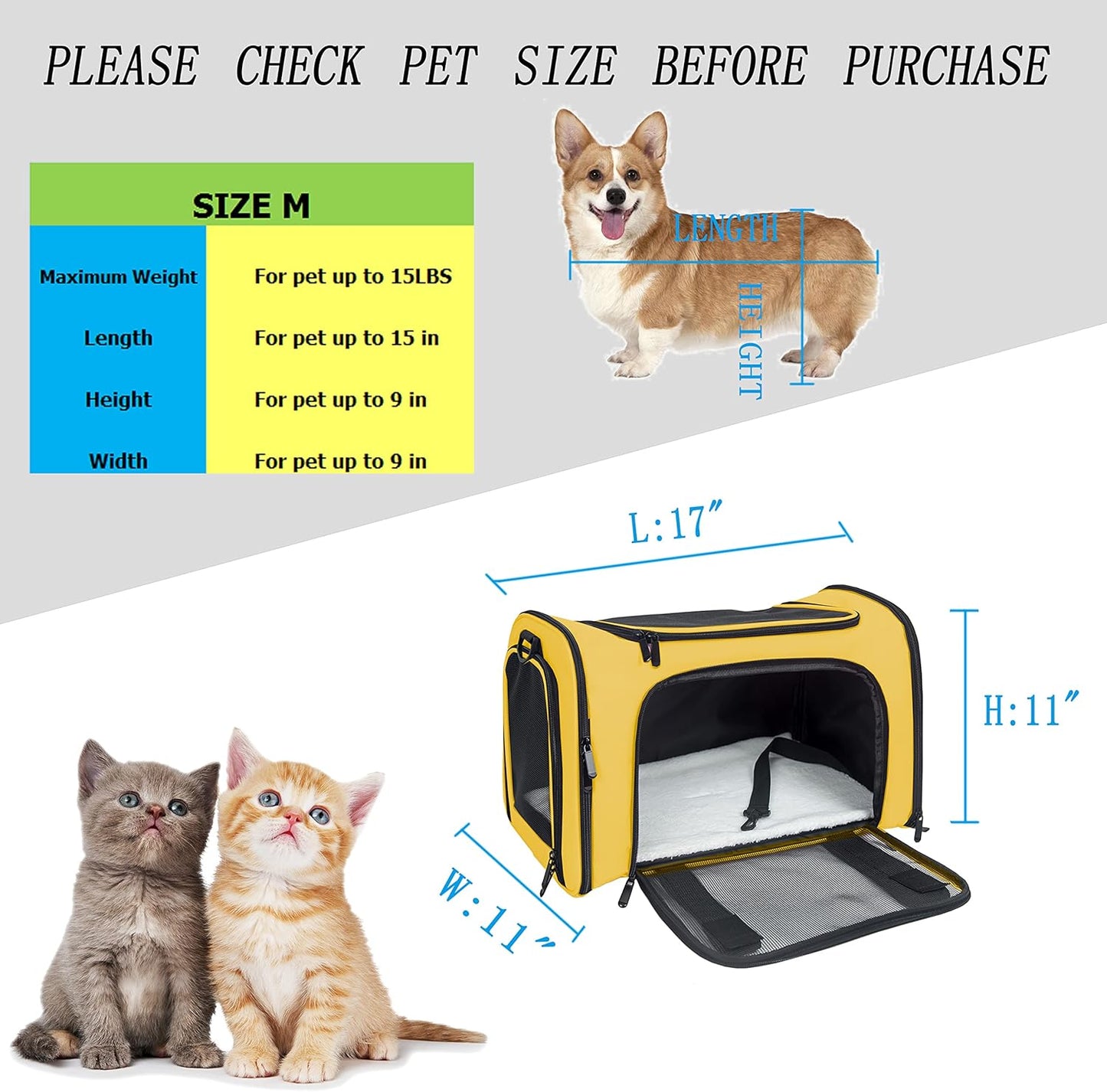 NextFri Soft Sided Carrier for Cats Dogs,TSA Airline Approved Collapsible Travel Pet Carrier (Magenta, Medium)