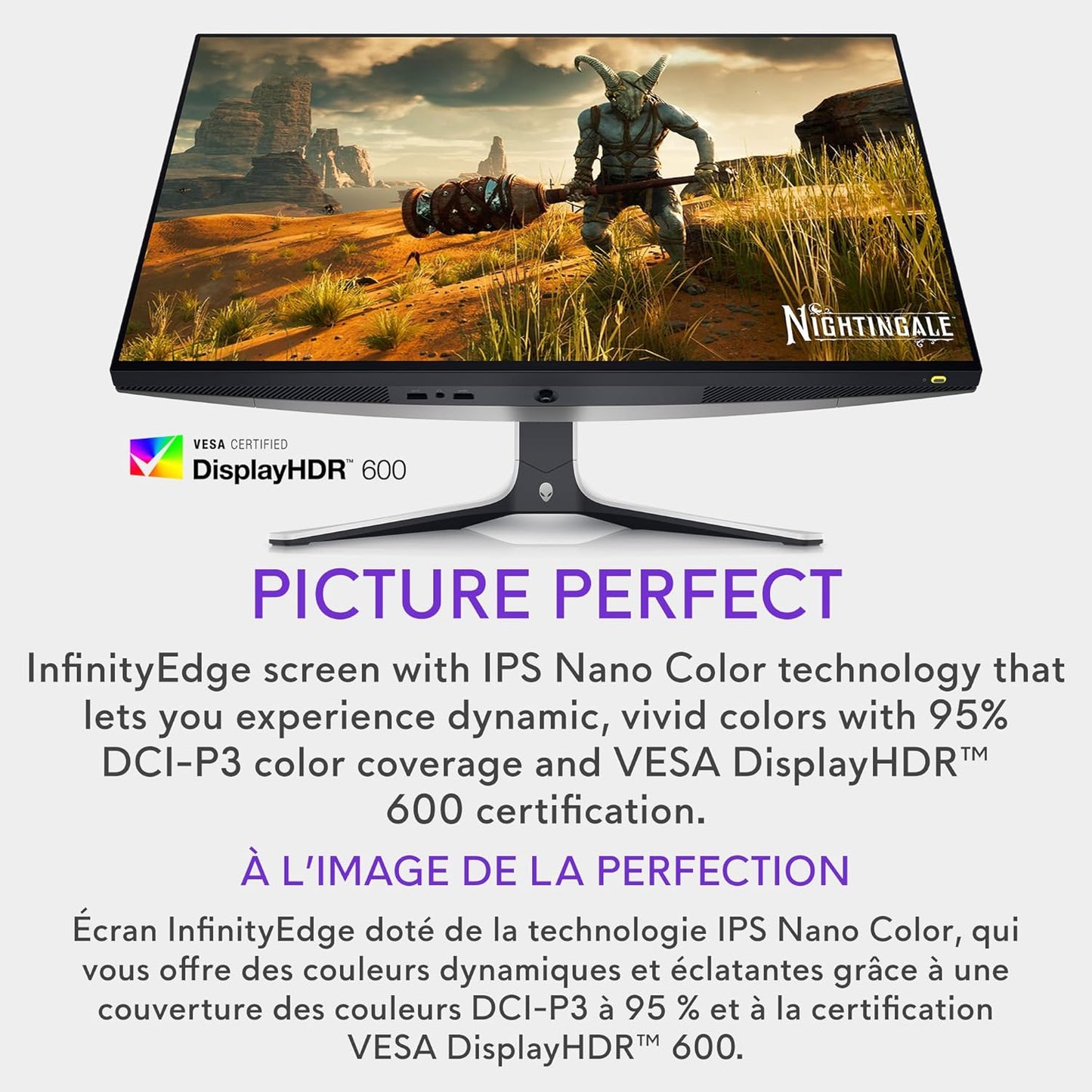 Alienware 25 Gaming Monitor AW2523HF 24.5" IPS LED Full HD (1920 × 1080) 360Hz Display - AMD FreeSync - VESA - Monitor (USB, HDMI) Height/Tilt/Swivel/Pivot Adjustability - Dark Side of The Moon