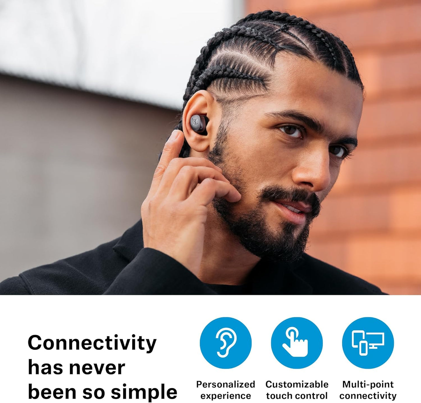 Sennheiser Momentum True Wireless 4 Smart Earbuds with Bluetooth 5.4, Crystal-Clear Sound, Comfortable Design, 30-Hour Battery Life, Adaptive ANC, LE Audio and Auracast - Black Graphite