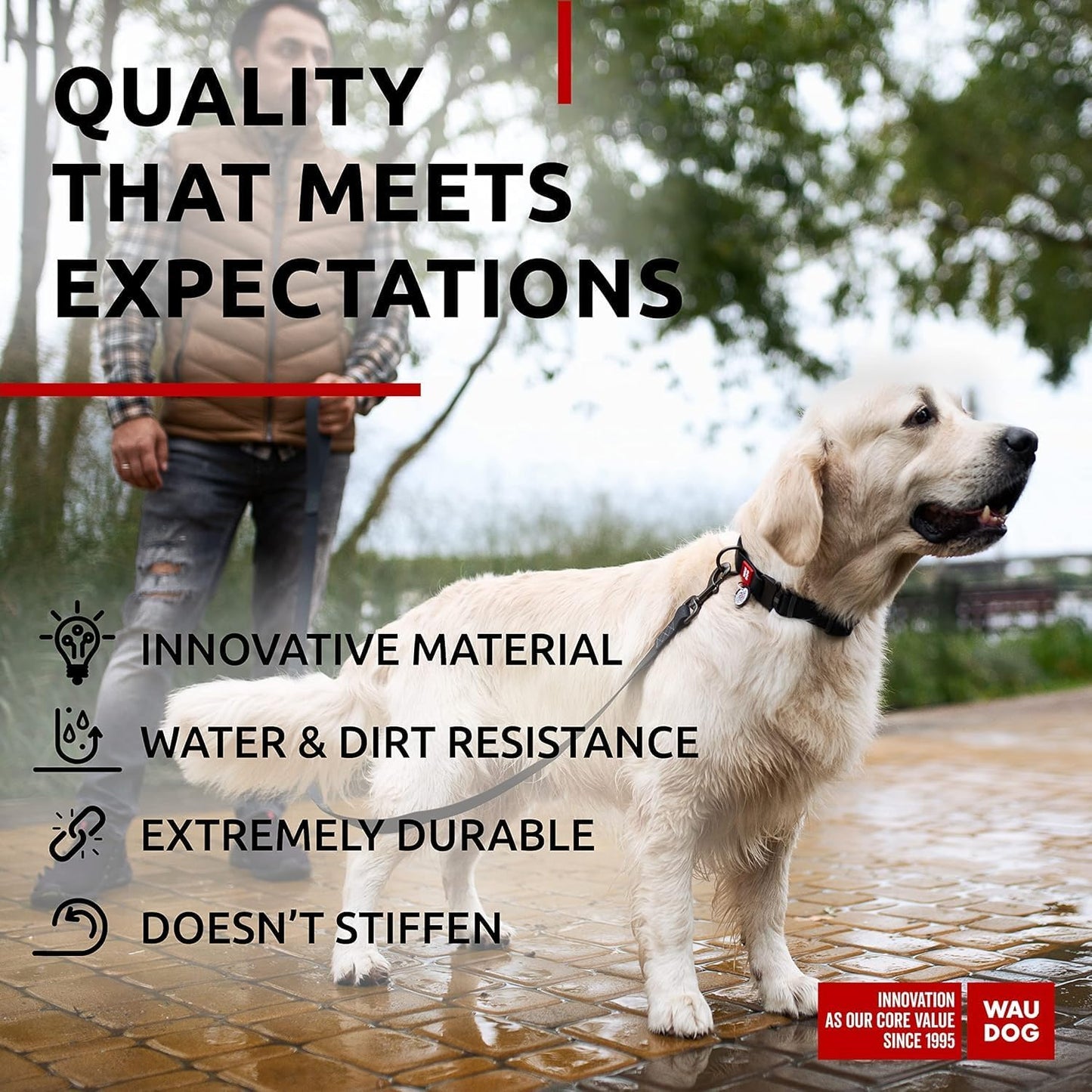 Waterproof Dog Collar - Adjustable Glow Dog Collar for Large Dogs, Small and Medium Dogs - Heavy Duty Dog Collars with Durable Metal Clasp and QR Dog Tag - Glow in The Dark Dog Collars