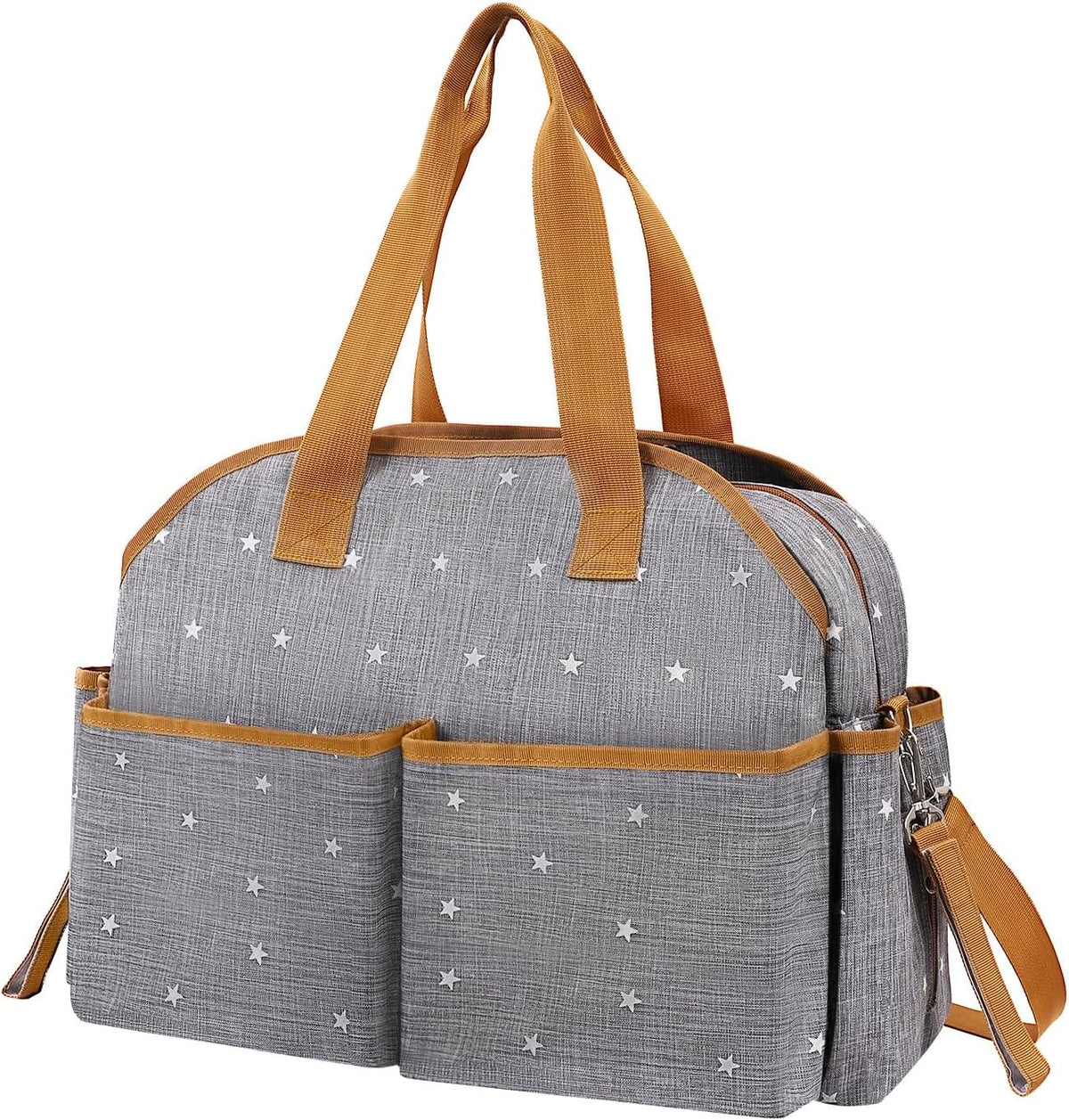 SM SunniMix Waterproof Maternity With Structured Design Contrast Trim And Wipe Clean Exterior For Organizing Supplies Suitable For Travel Pushchair Use, Gray
