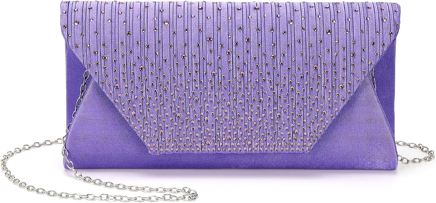 DTGN Evening Bags Clutch Purses for Women Formal, Purse Handbag Crossbody Bag Rhinestone Shoulder Bag for Wedding Party