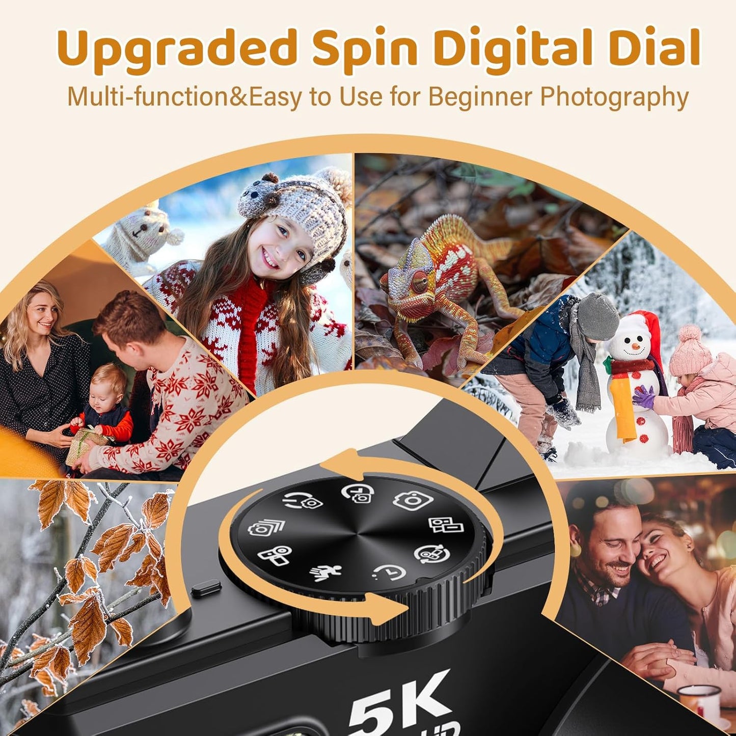 5K Digital Camera for Photography - WiFi 75MP UHD Vlogging Camera for YouTube - Autofocus Video Cameras with 3" 180° Flip Screen - Compact Vlog Travel Camara with 18X Zoom, 32GB SD Card, 2 Batteries