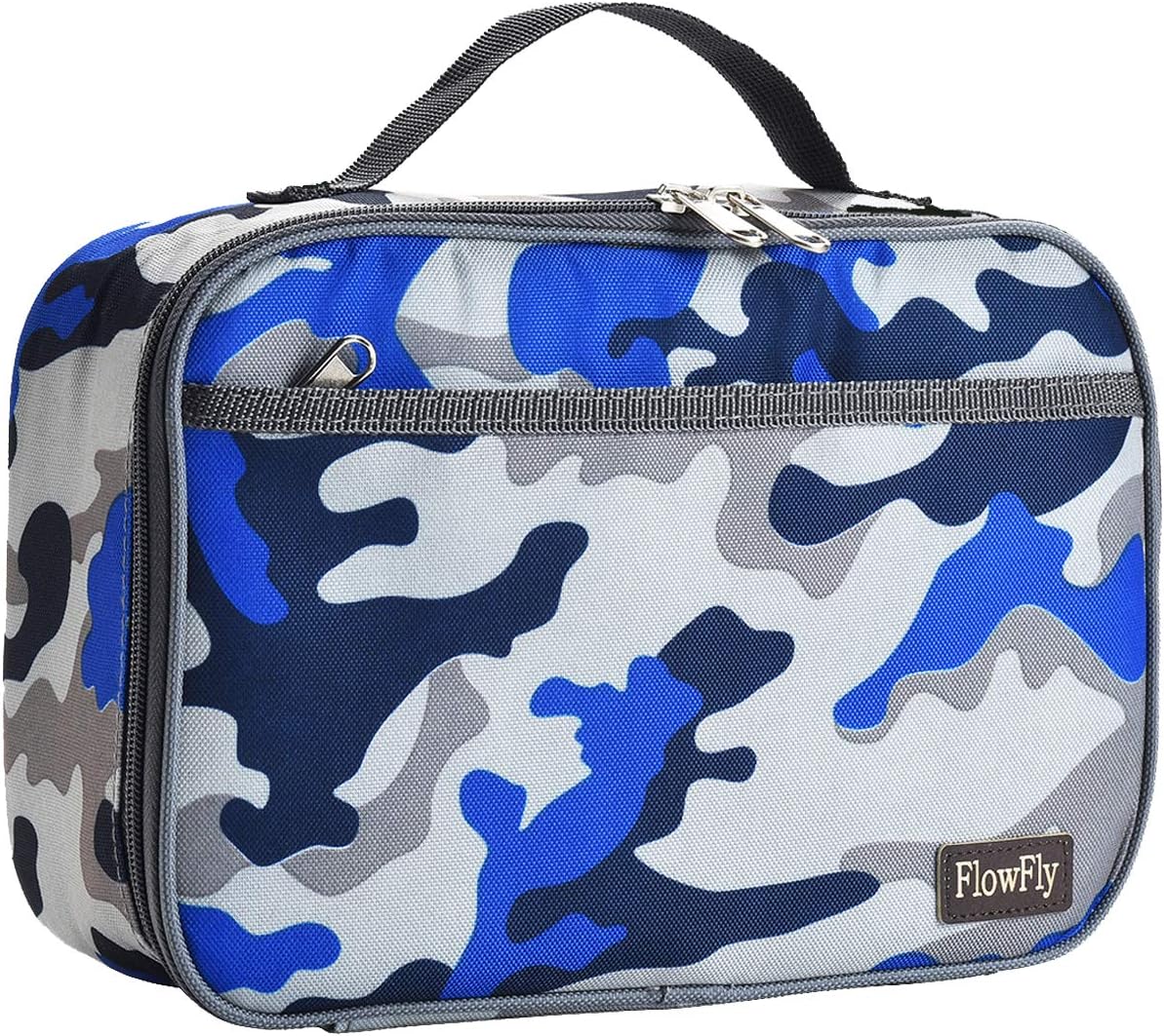 FlowFly Kids Lunch Box Insulated Soft Bag Mini Cooler Back to School Thermal Meal Tote Kit for Girls, Boys, Black