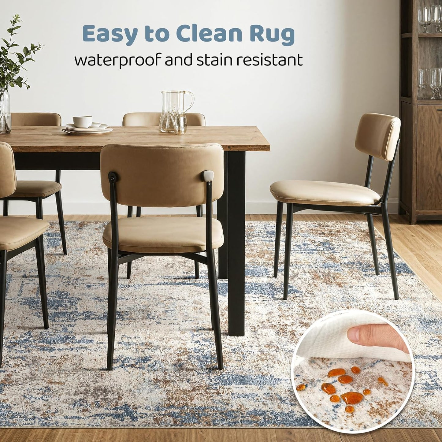 6x9 Area Rugs Living Room: Large Washable Abstract Modern Soft Rug Stain Resistant Indoor Floor Non Slip Accent Carpet for Bedroom Nursery Playroom Dining Room Office Dorm Home Decor- Gray Gold
