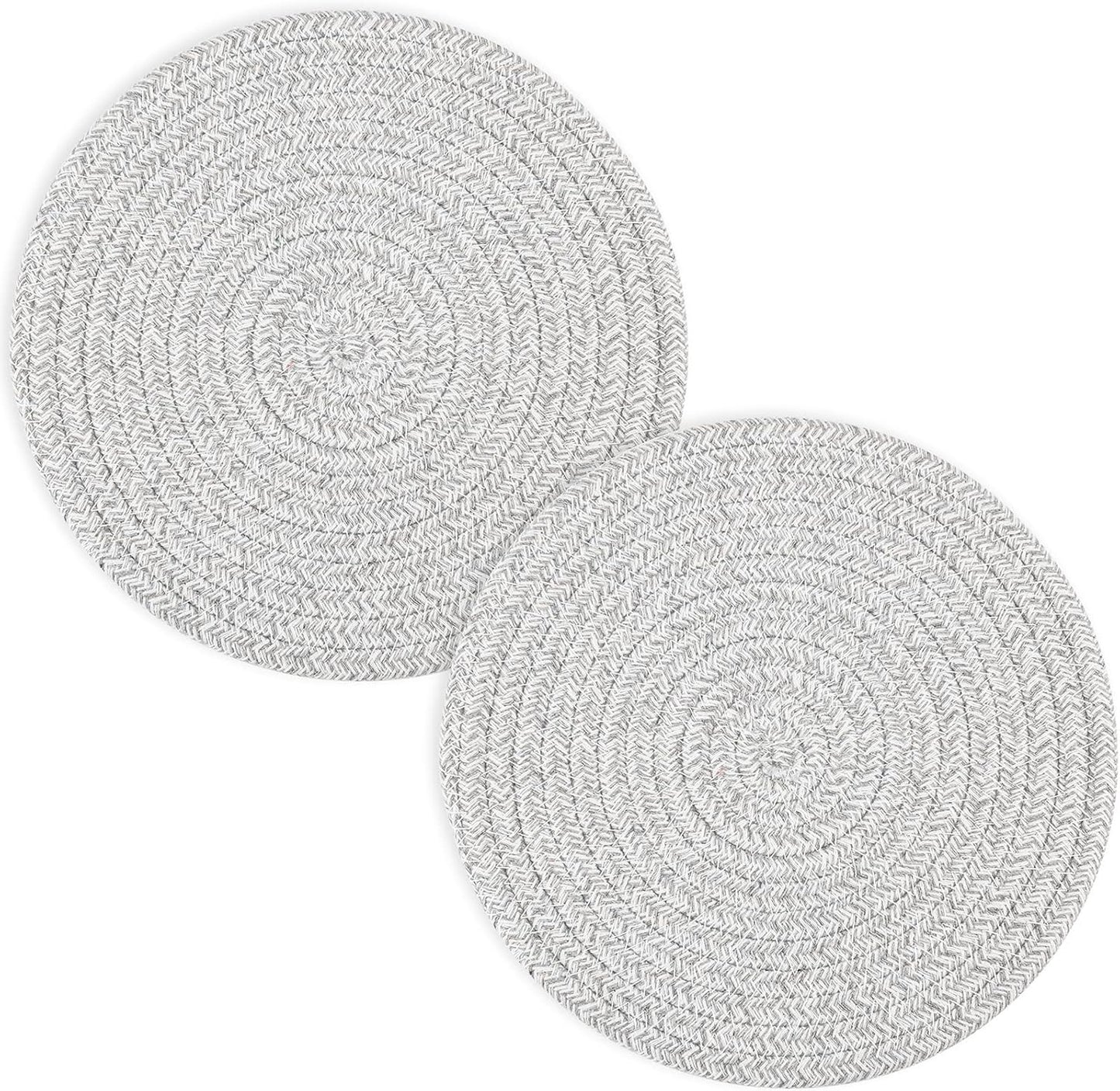 Trivets for Hot Dishes, Pots and Pans, 8 Inches Hot Pads 5 Pcs, Pot Holders for Kitchen, Heat Resistant Mat Protect Counter, Coasters Set Home Essentials Farmhouse Decor (Blue)