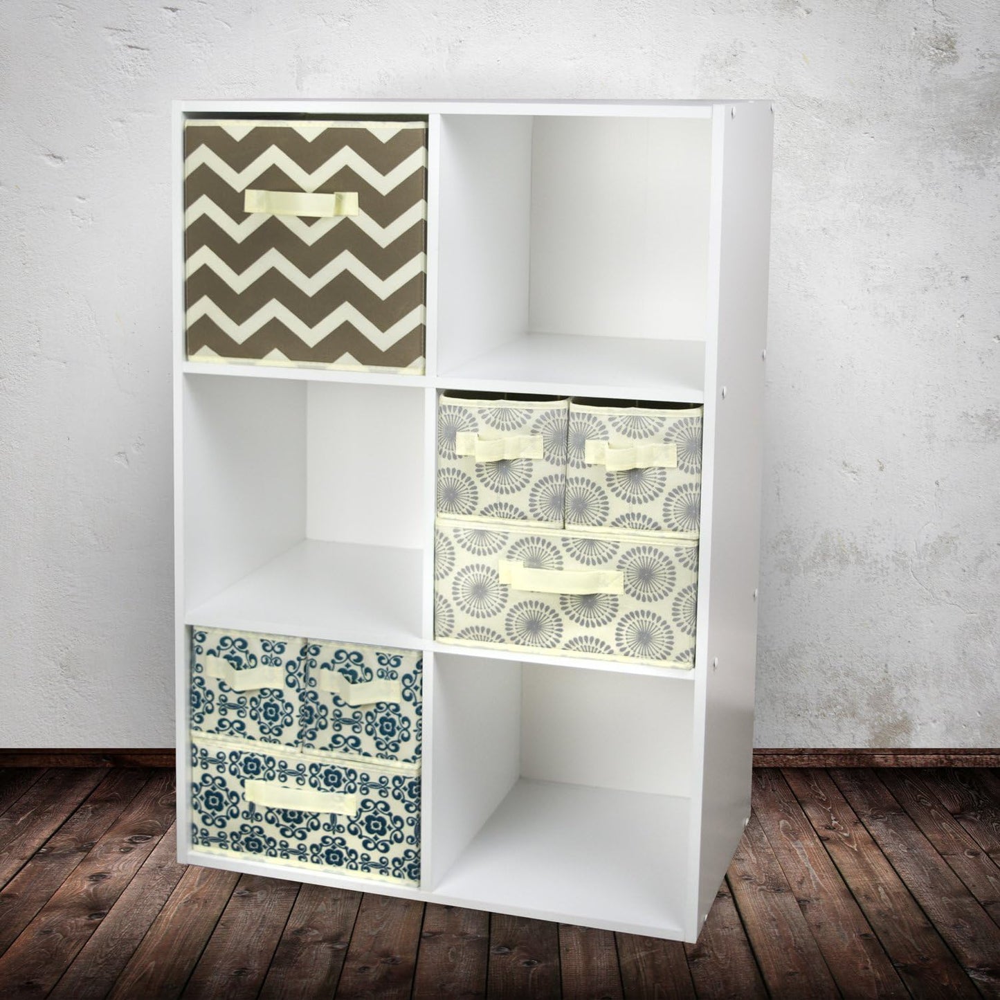 DII Foldable Fabric Storage Containers for Nurseries, Offices, Closets, Home Decor, Cube Organizers & Everyday Storage Needs, (Large - 11 x 11 x 11) Scroll Nautical Blue - Set of 2