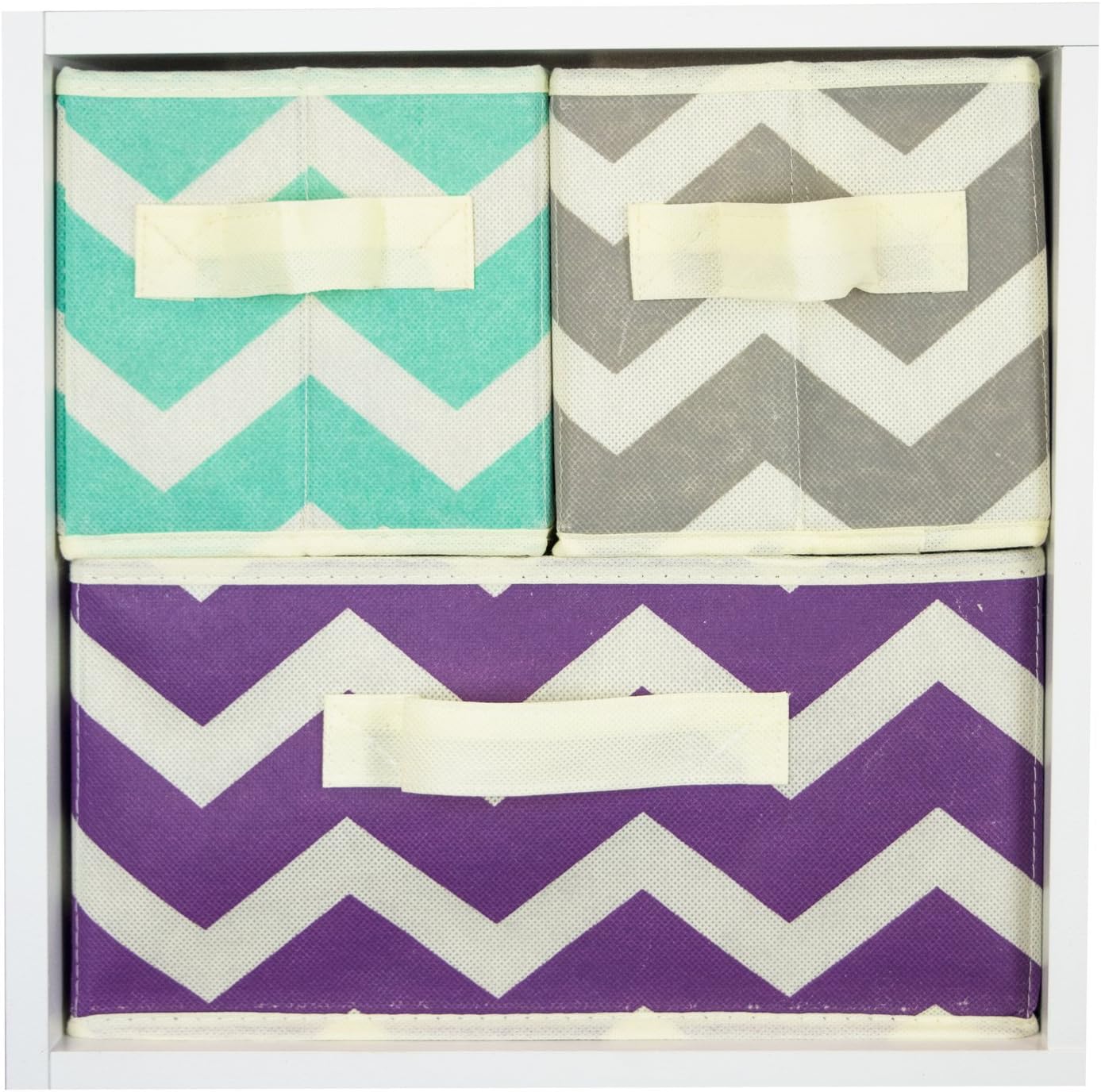 DII Foldable Fabric Storage Containers for Nurseries, Offices, Closets, Home Decor, Cube Organizers & Everyday Storage Needs, (Large - 11 x 11 x 11) Scroll Nautical Blue - Set of 2