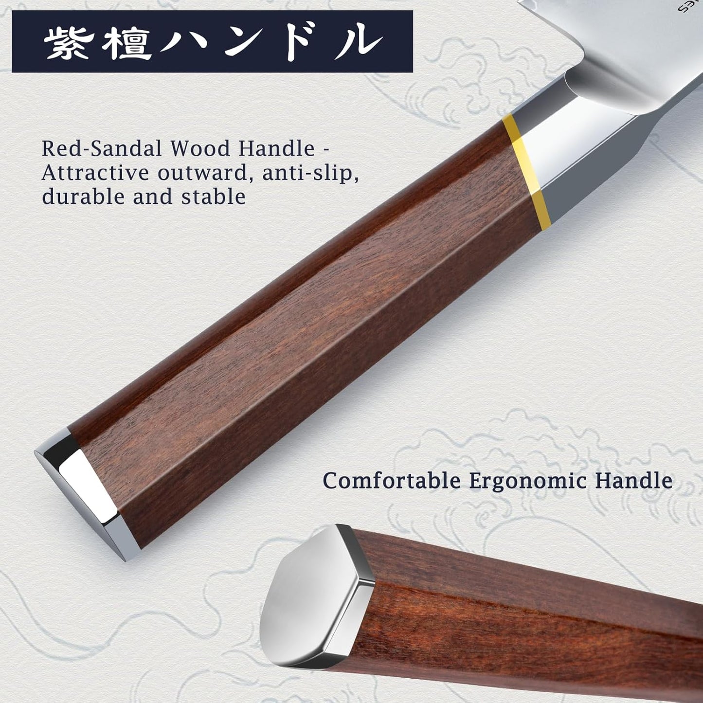 HOSHANHO Fillet Knife 7 Inch, Professional Japanese Super Steel Boning Knife for Meat Chicken Cutting, Japanese Fish Fillet Knife with Ergonomic Red Sandal Wooden Handle