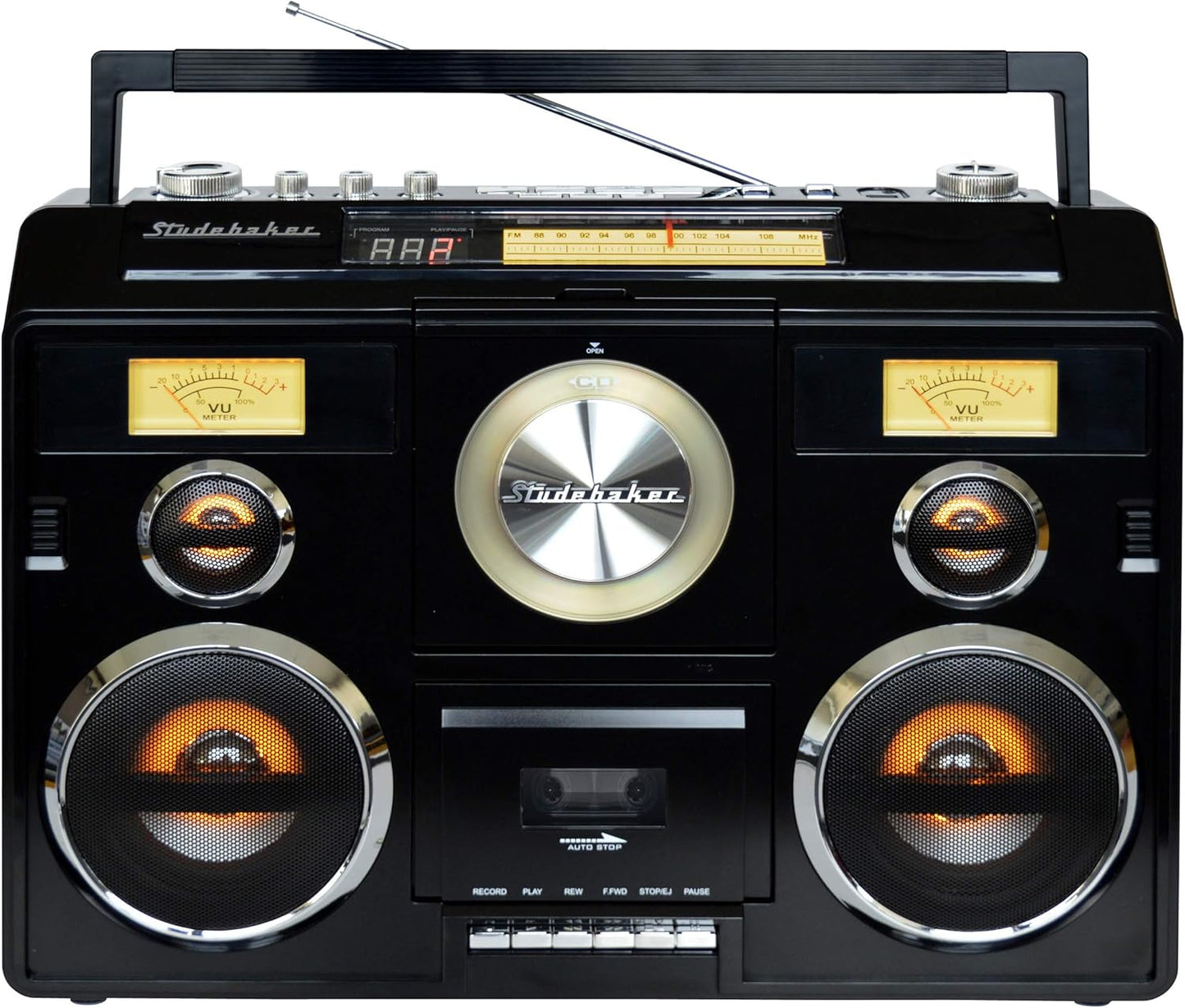 Sound Station Portable Stereo with Bluetooth/CD/AM-FM Radio/Cassette Recorder (Silver)