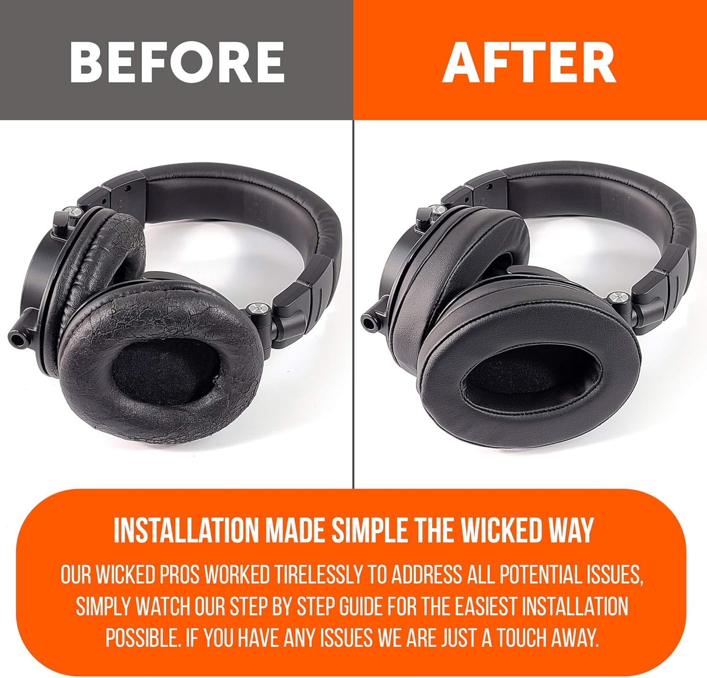 WC PadZ - The Ultimate Upgraded Earpads by Wicked Cushions - Compatible with Audio Technica, HyperX, SteelSeries Arctis & More - Extra Thick - Bigger Opening - Softer Memory Foam | (90s Black)