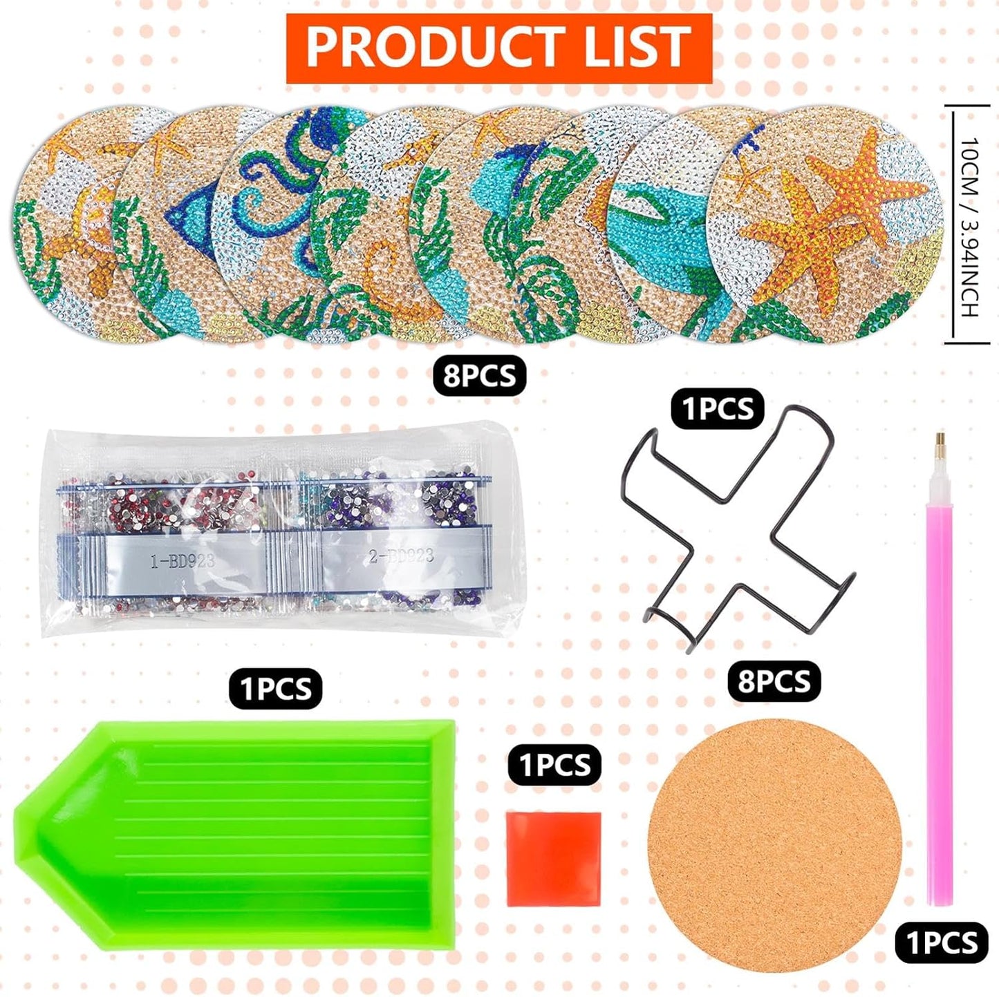 Purilite Select Cat Diamond Art Coasters Kit