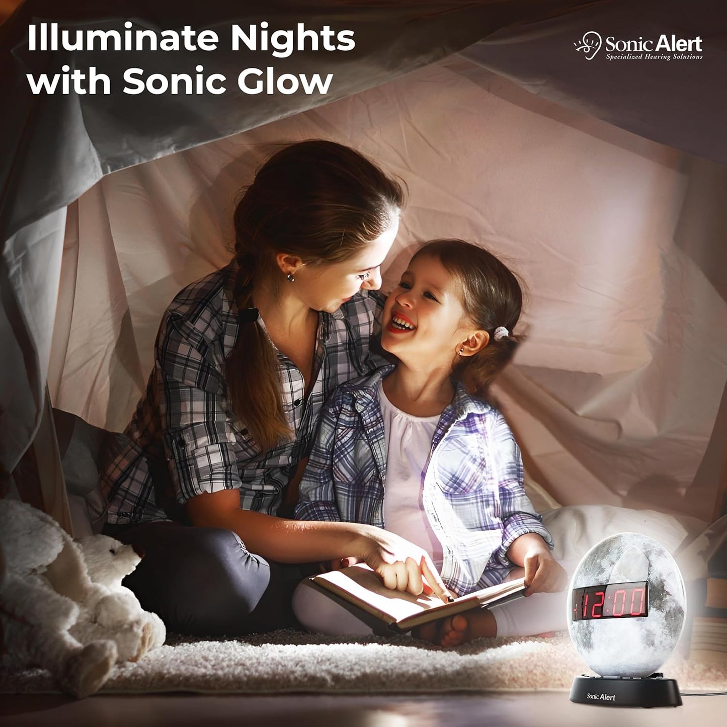 Sonic Alert Baseball Alarm Clock Nightlight for Heavy Sleepers - Loud & Compact Alarm Clock for Bedroom - Battery Backup & Full Range Dimmer - Easy to Set Digital Alarm Clock for Kids - AUX Connection