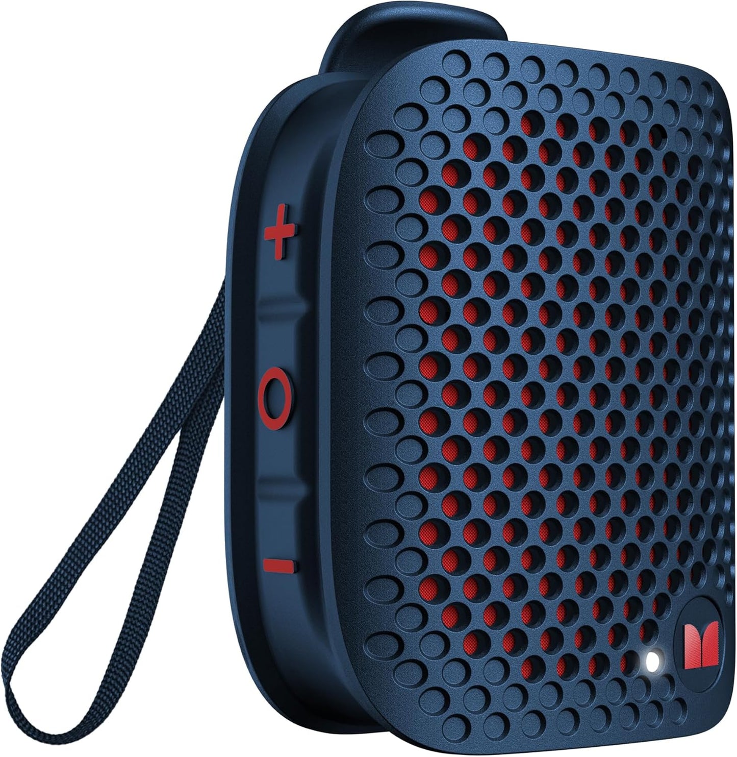 Monster Blaster Micro Clip on Bluetooth Speaker, Wireless Wearable Speaker for Hands-Free Calls and Music, Mini Small Portable Speaker for Workout, Cycling, Running, TWS, IPX7, 12H Playtime, Blue