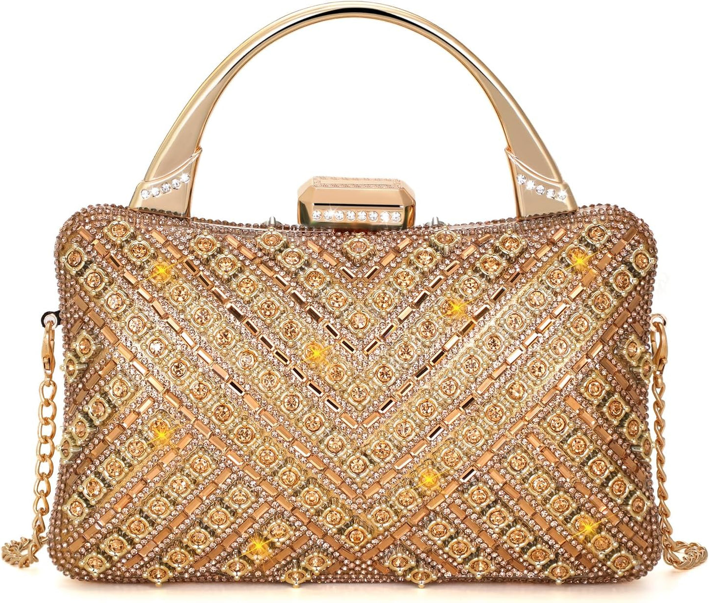 Elsblossion Clutch Purses for Women, Formal Evening Bag, Sparkly Rhinestone Purse for Party, Prom, Wedding