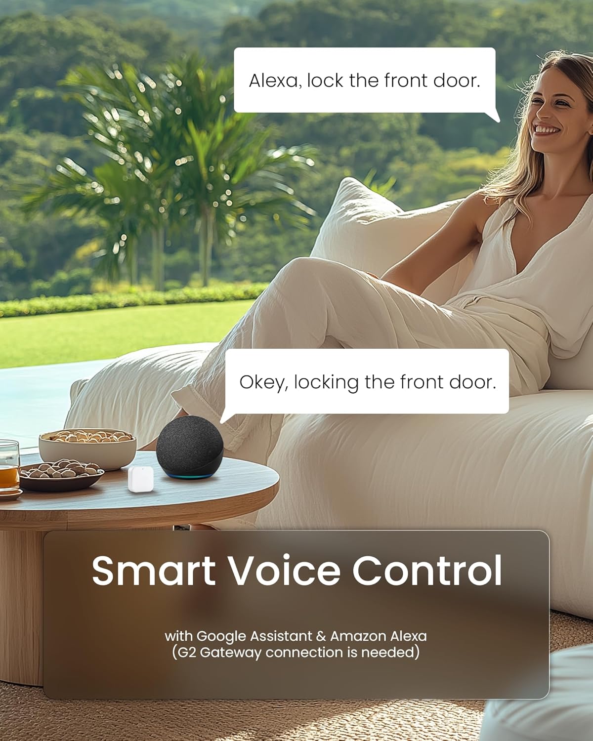 DESLOC B200 Fingerprint Smart Door Lock, Keyless Entry Door Lock, App Control, Easy Installation, Front Door Smart Deadbolt Lock, Touchscreen Keypad, Emergency Power Port, 12 Months Battery, IP54