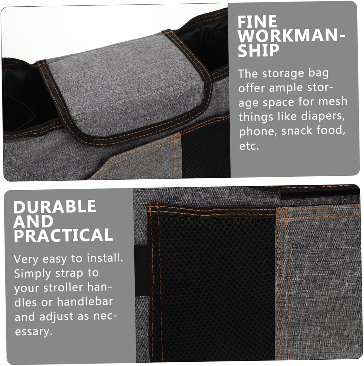 Yardwe 2pcs Stroller Hanging Pouch Diaper Holder Organizer Supplies Stroller Holder Diaper Bag