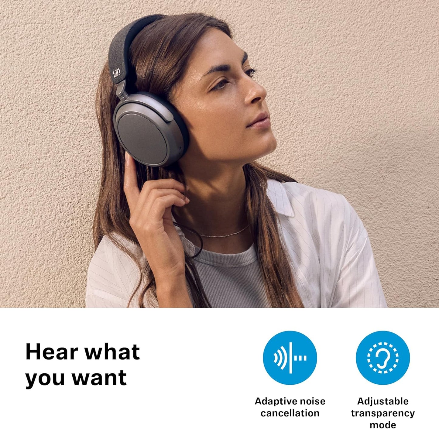 Sennheiser Momentum 4 Wireless Headphones, Bluetooth for Crystal-Clear Calls w/Adaptive Noise Cancellation, 60h Battery Life, Customizable Sound & Lightweight Folding Design, Black/Copper