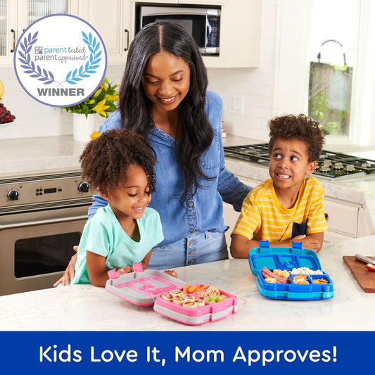 Bentgo Kids Prints (Sharks) - Leak-Proof, 5-Compartment Bento-Style Kids Lunch Box - Ideal Portion Sizes for Ages 3 to 7 - BPA-Free and Food-Safe Materials - PuriLite