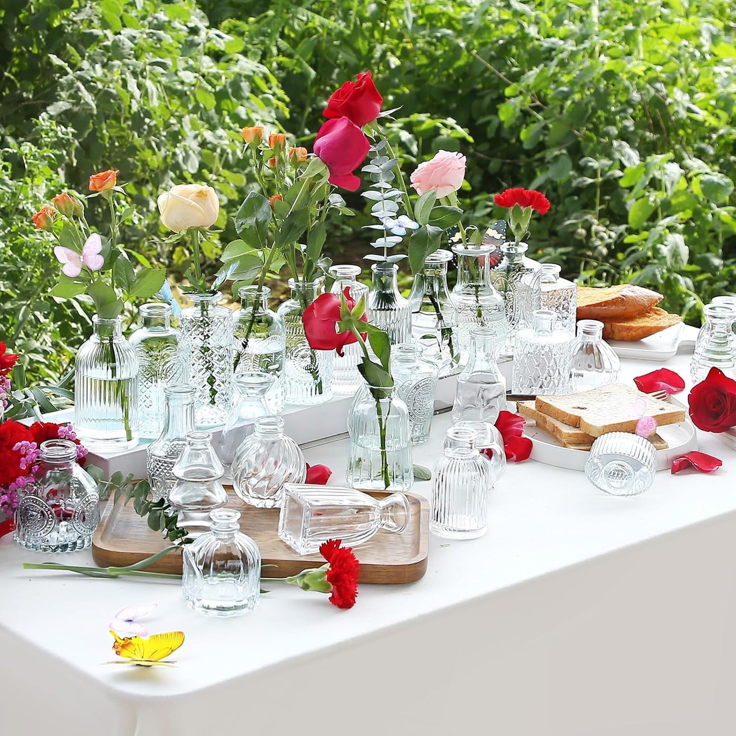 30 Pcs Mini Bud Vases As Wedding Centerpieces for Tables,Clear Bud Vases for Flowers,Small Flower Vases Suitable for Birthday Party,Anniversary,Wedding Reception,Baby Shower