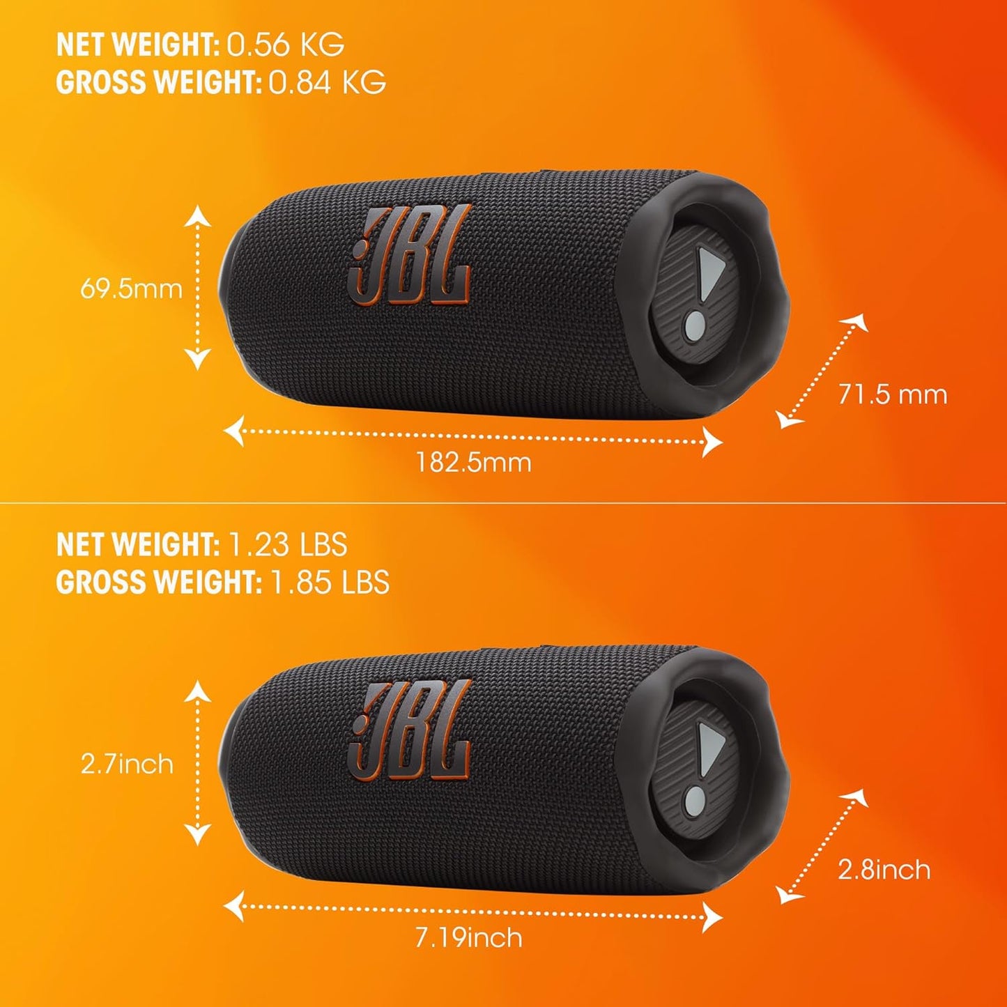 JBL Flip 7 - Portable Waterproof and Drop-Proof Speaker - Funky Black