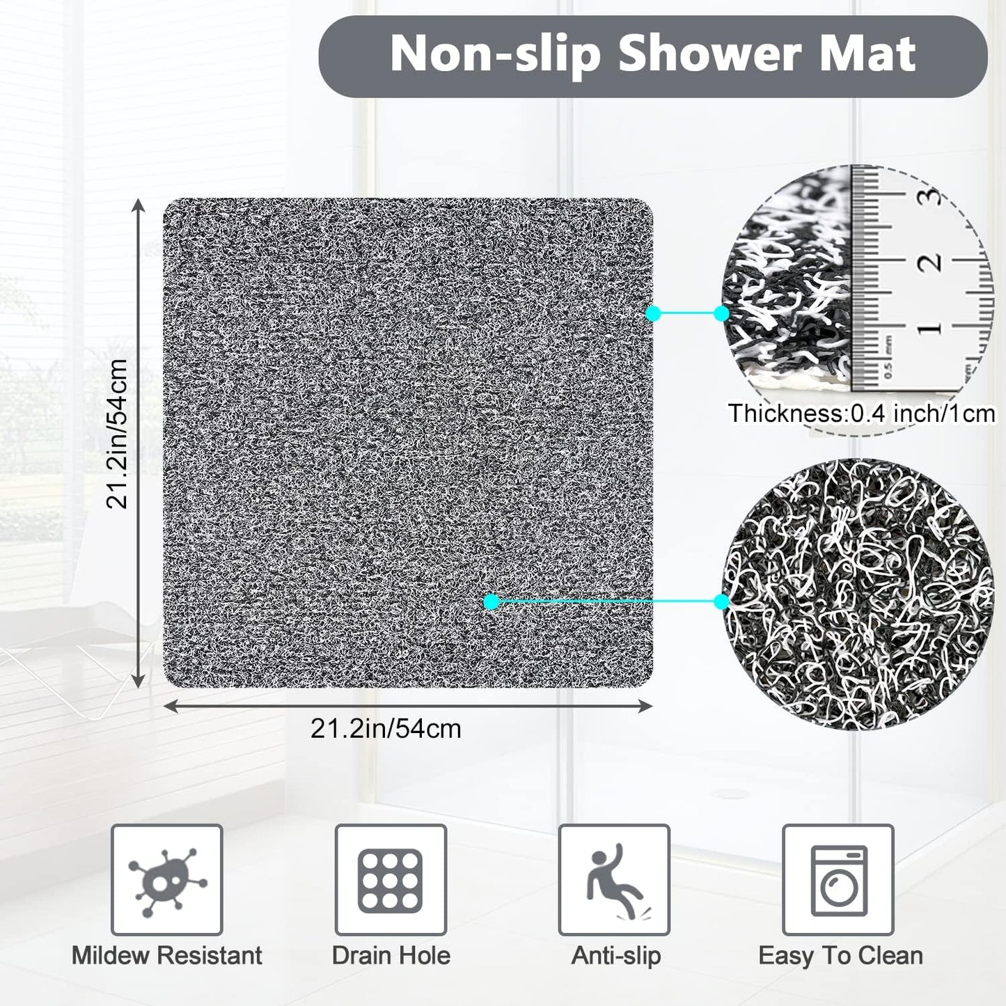 Loofah Mats for Shower, Non Slip | Quick Drying | Soft on Your Feet | Soft Textured Shower Mat Bath Mat Bathtub Mat Massage Mat Loofah Mat for Bathroom,Shower Tub or Wet Areas