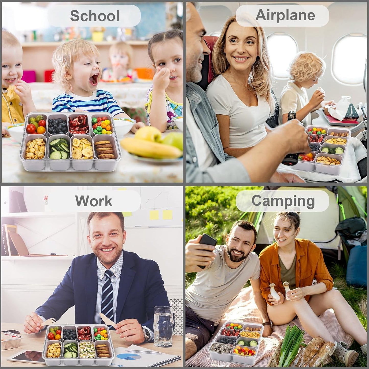 Purilite Select Clear Compartmentalized Snack Box