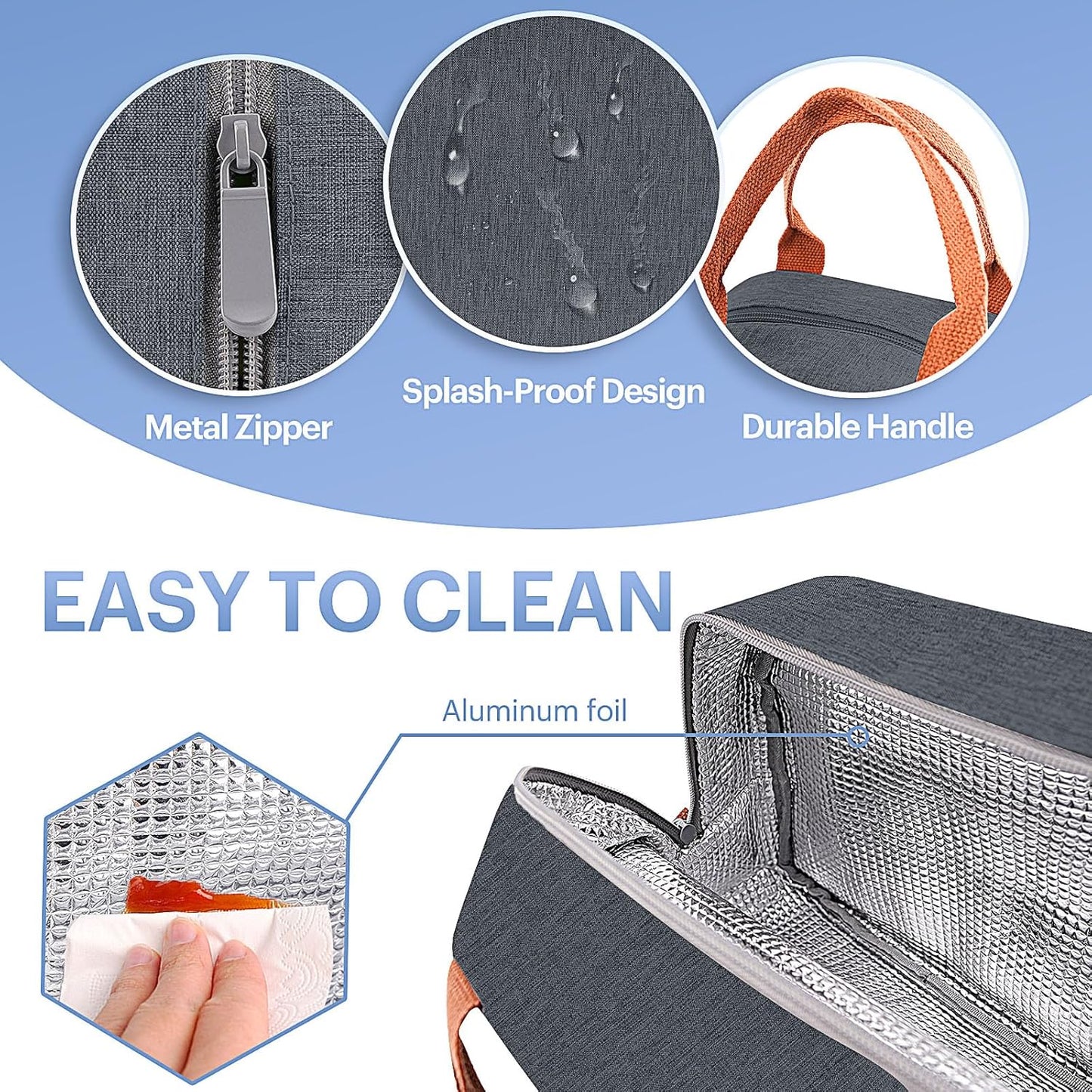 Lunch Bag for Women & Men Adult Insulated Lunch Box, Small Leakproof Cooler Food Lunch Containers Reusable High Capacity Lunch Tote Bags for Work, Travel, Outdoor