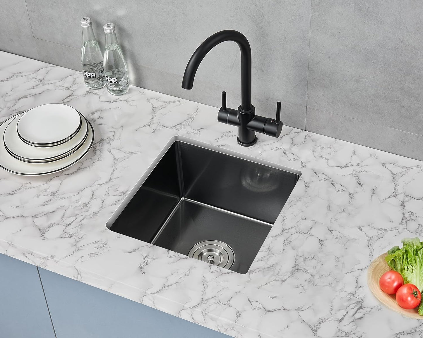MENATT 20-inch Undermount Kitchen Sink, SUS304 Stainless Steel Handmade Single Bowl Kitchen Sink with Sink Strainer (Brushed), 20"x16"x9"