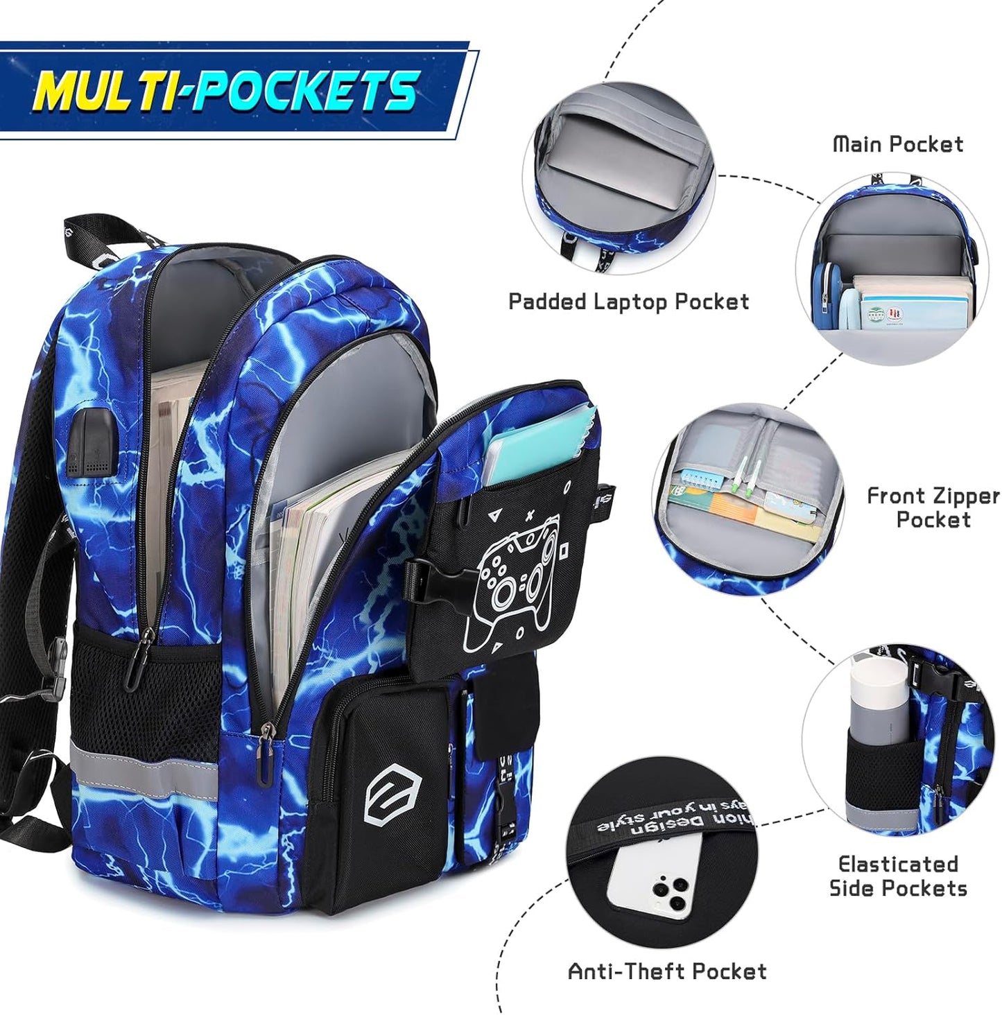 Scothen Cool Luminous School Backpacks for Boys